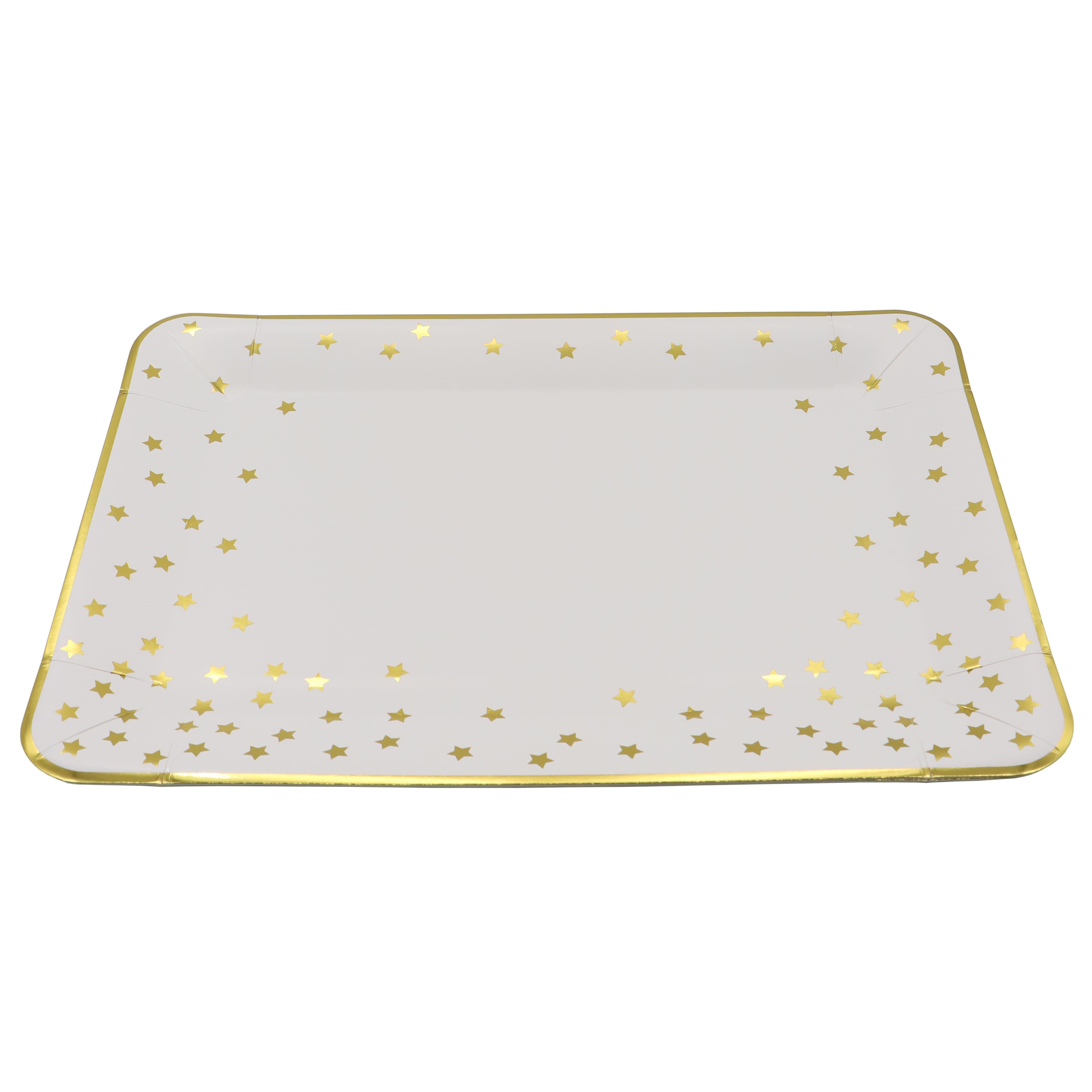 12 Packs: 2 ct. (24 total) 9" x 13" Gold Stars Paper Serving Trays by Celebrate It™