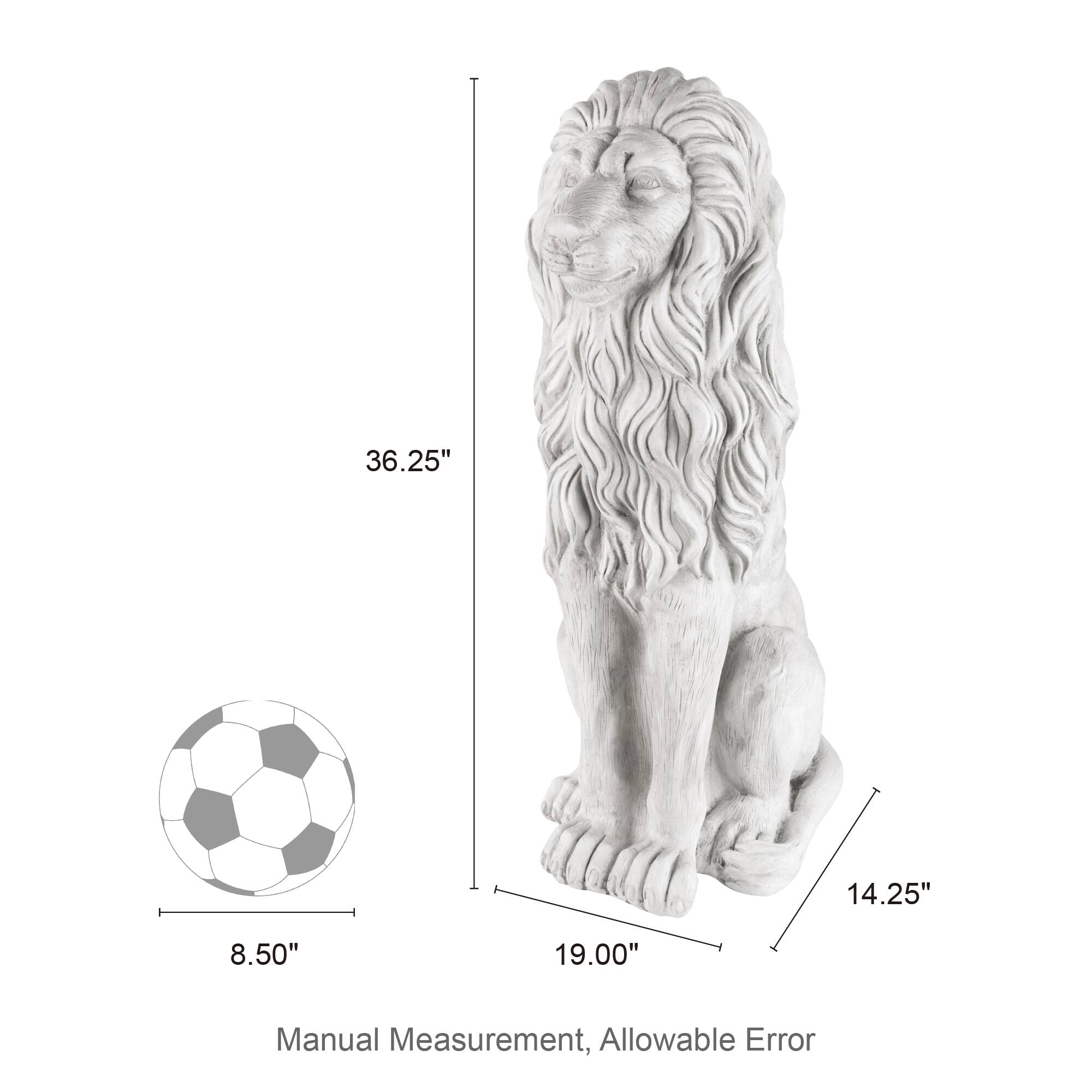 Glitzhome® 36.25" Oversized MGO Guardian Sitting Lion Garden Statue
