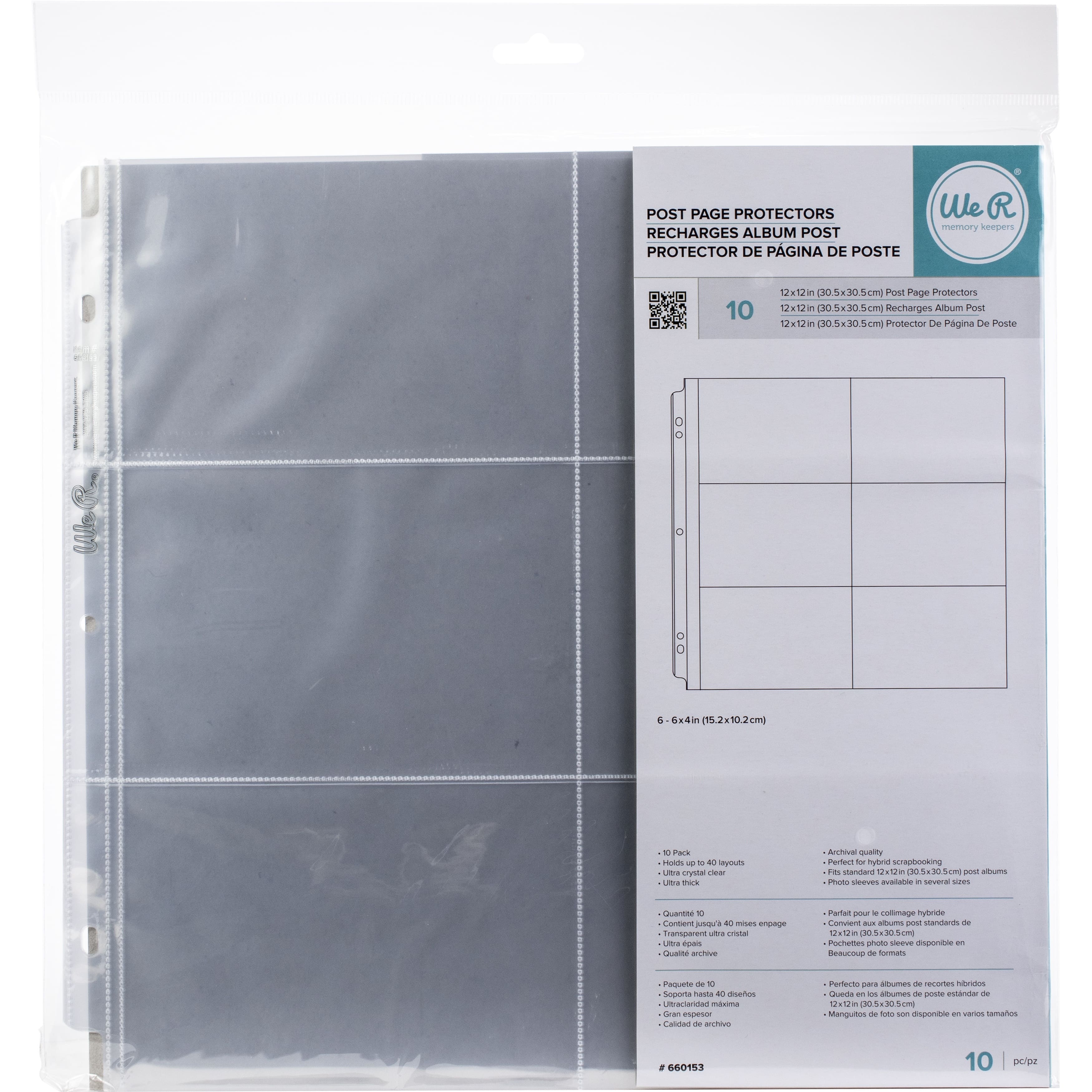 We R Memory Keepers® 12" x 12" Post Photo Sleeves with 4" x 6" Pockets, 10ct.