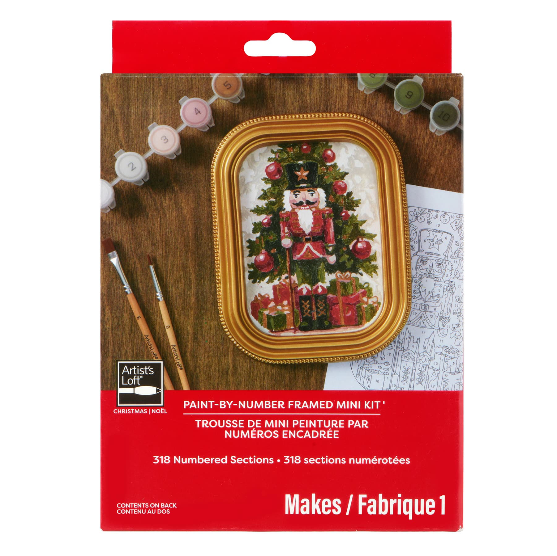Nutcracker & Christmas Tree Paint-by-Number Framed Mini Kit by Artist's Loft®