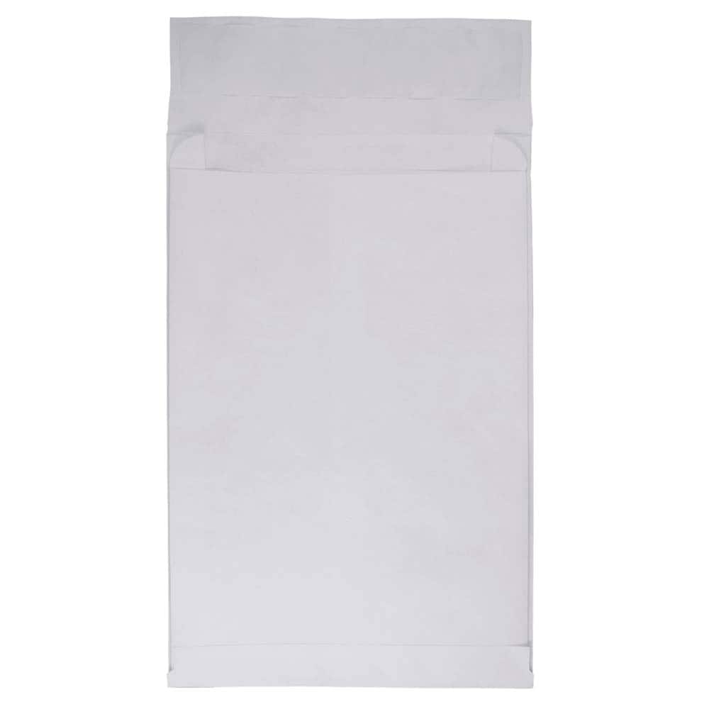 JAM Paper White Tyvek® Expandable Open End Peel & Seal Closure Envelopes, 100ct.