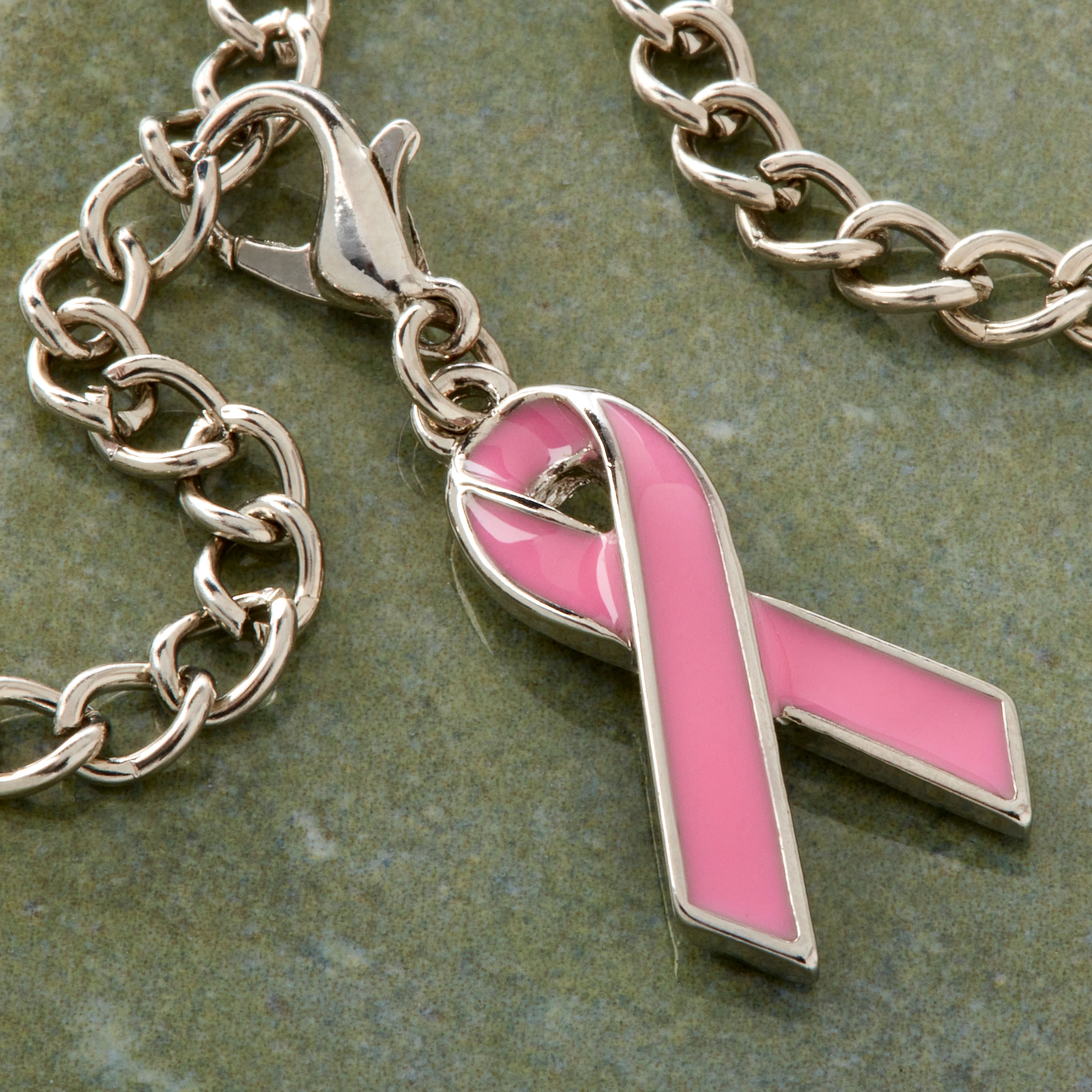12 Pack: Charmalong™ Pink & Rhodium Ribbon Charm by Bead Landing™