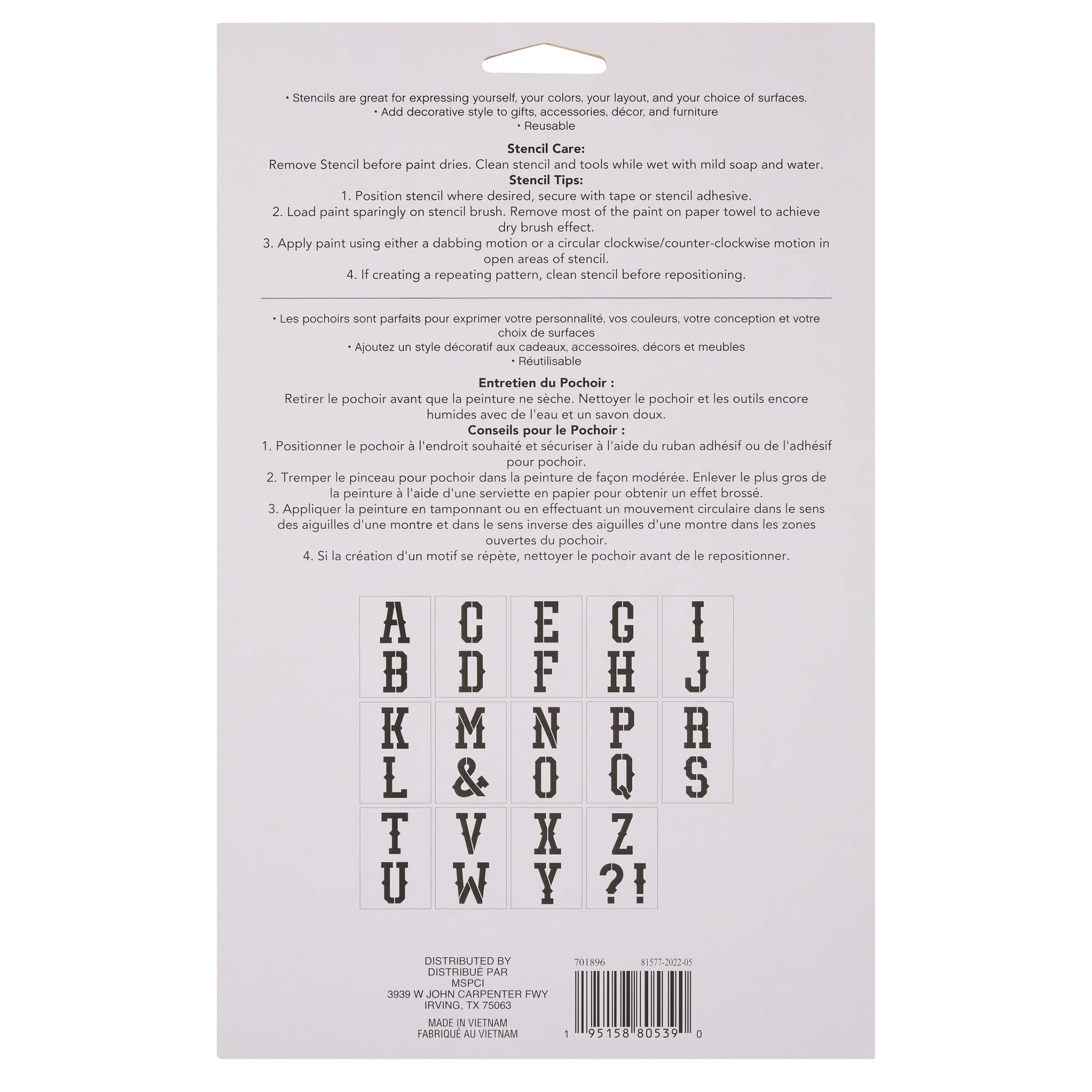 4" Western Alphabet Serif Stencils by Craft Smart®