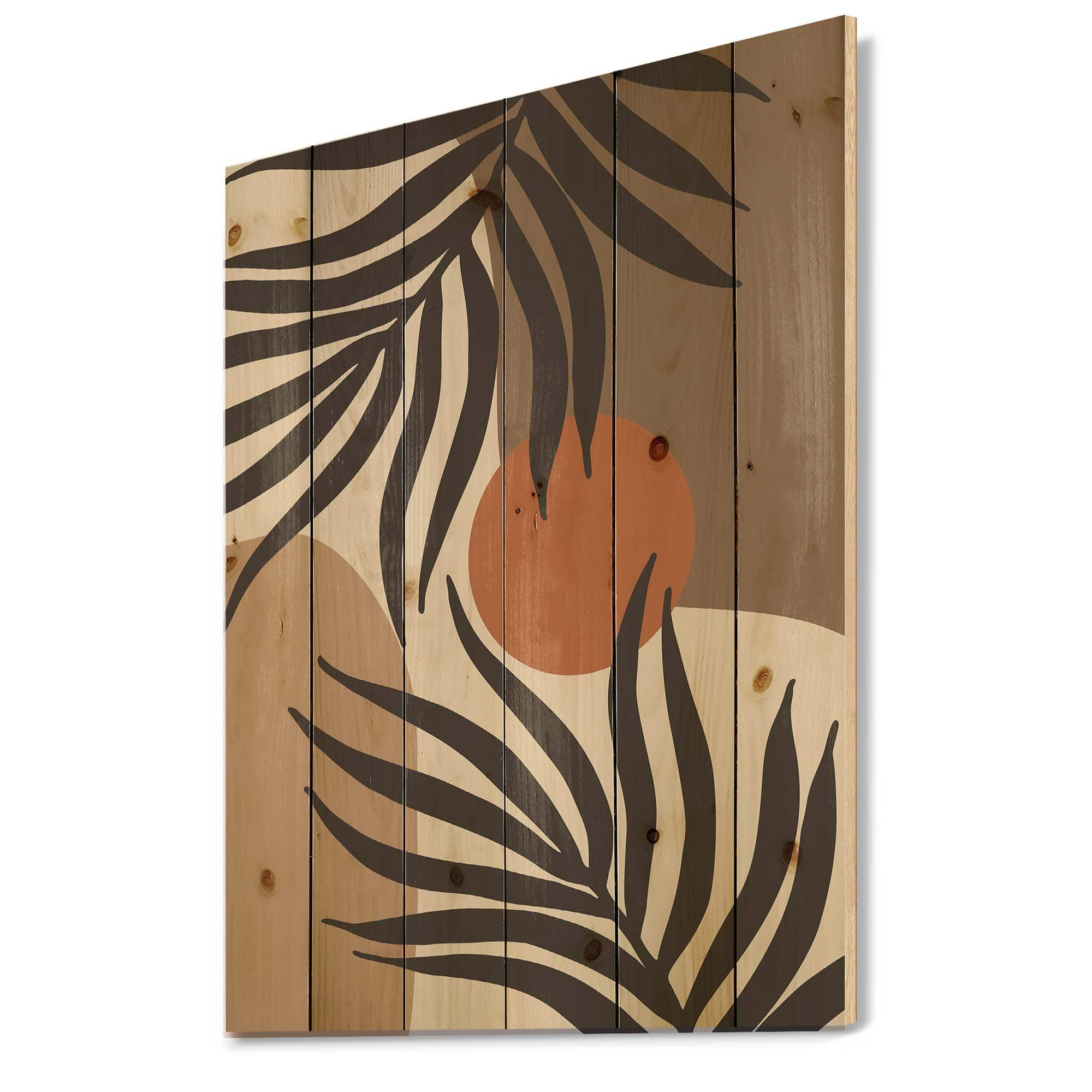 Designart - Moon & Sun Shapes In Retro Terracotta Tones III