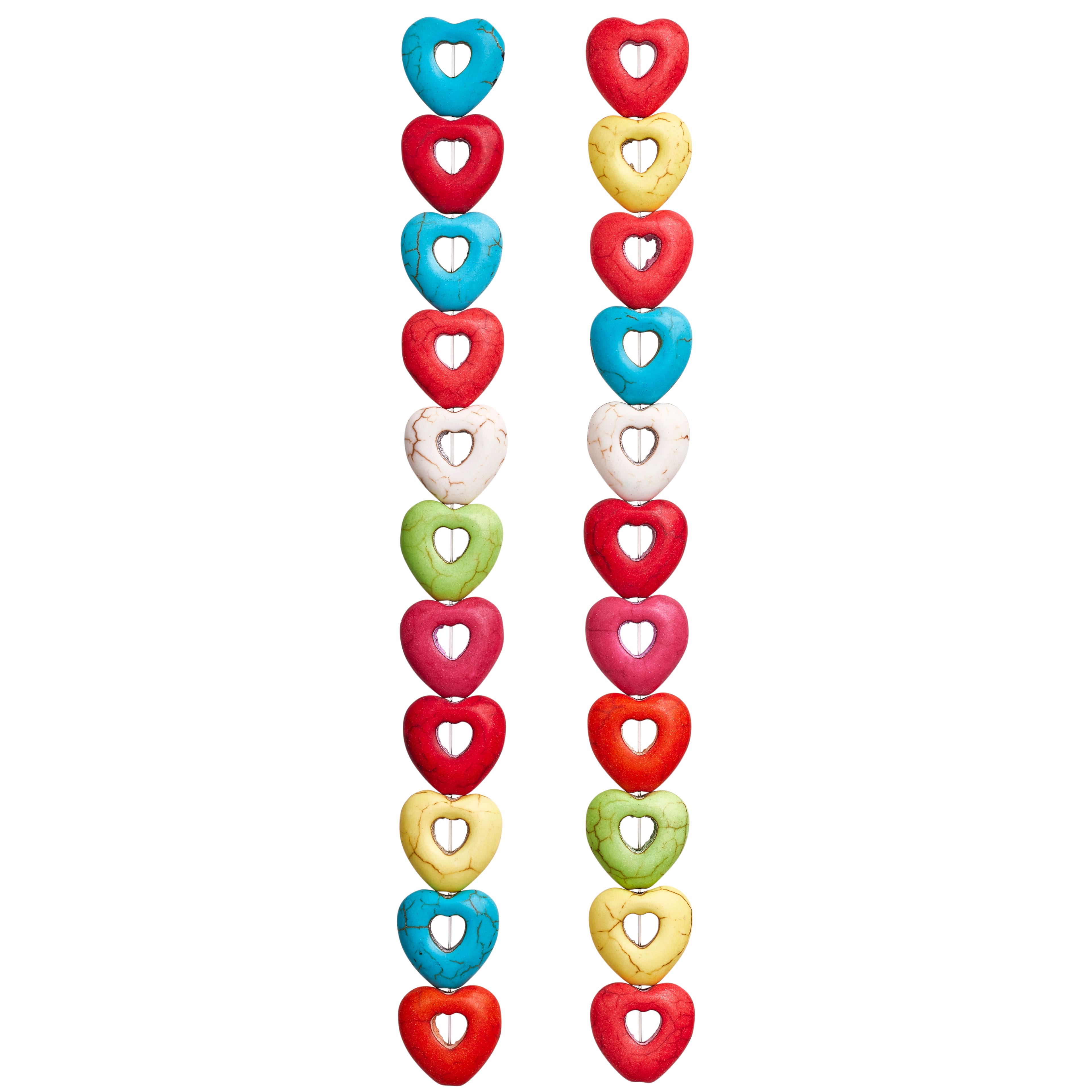 12 Pack: Reconstituted Stone Heart Beads, 15mm by Bead Landing™