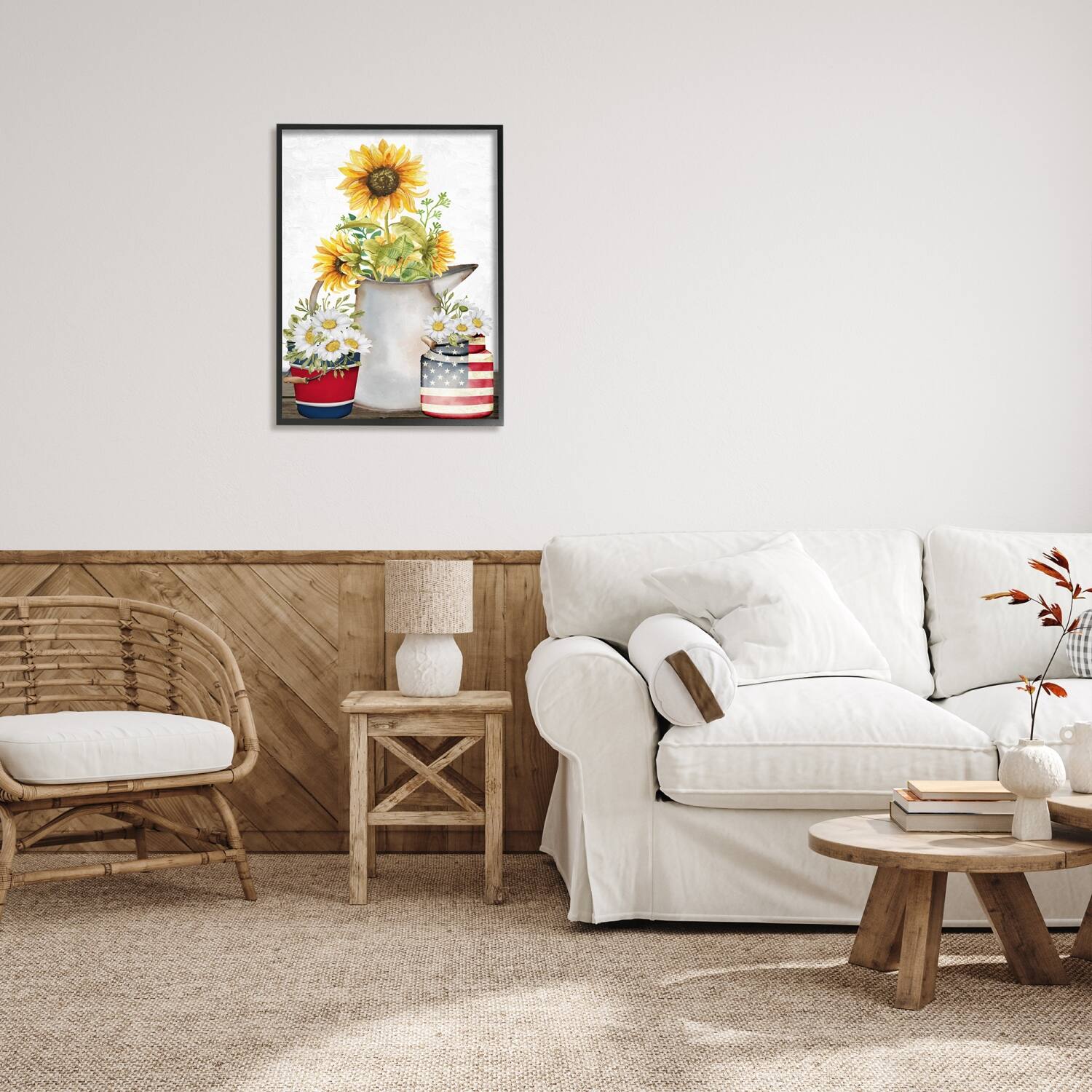 Stupell Industries Americana Flower Bouquets Framed Giclee Art