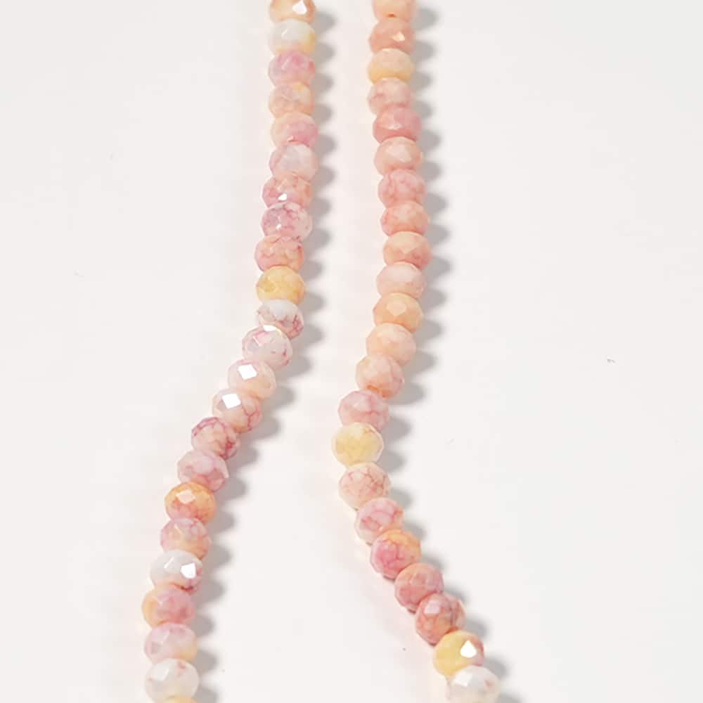 Jesse James Beads 8mm Pink & Orange Faceted Rondelle Glass Beads