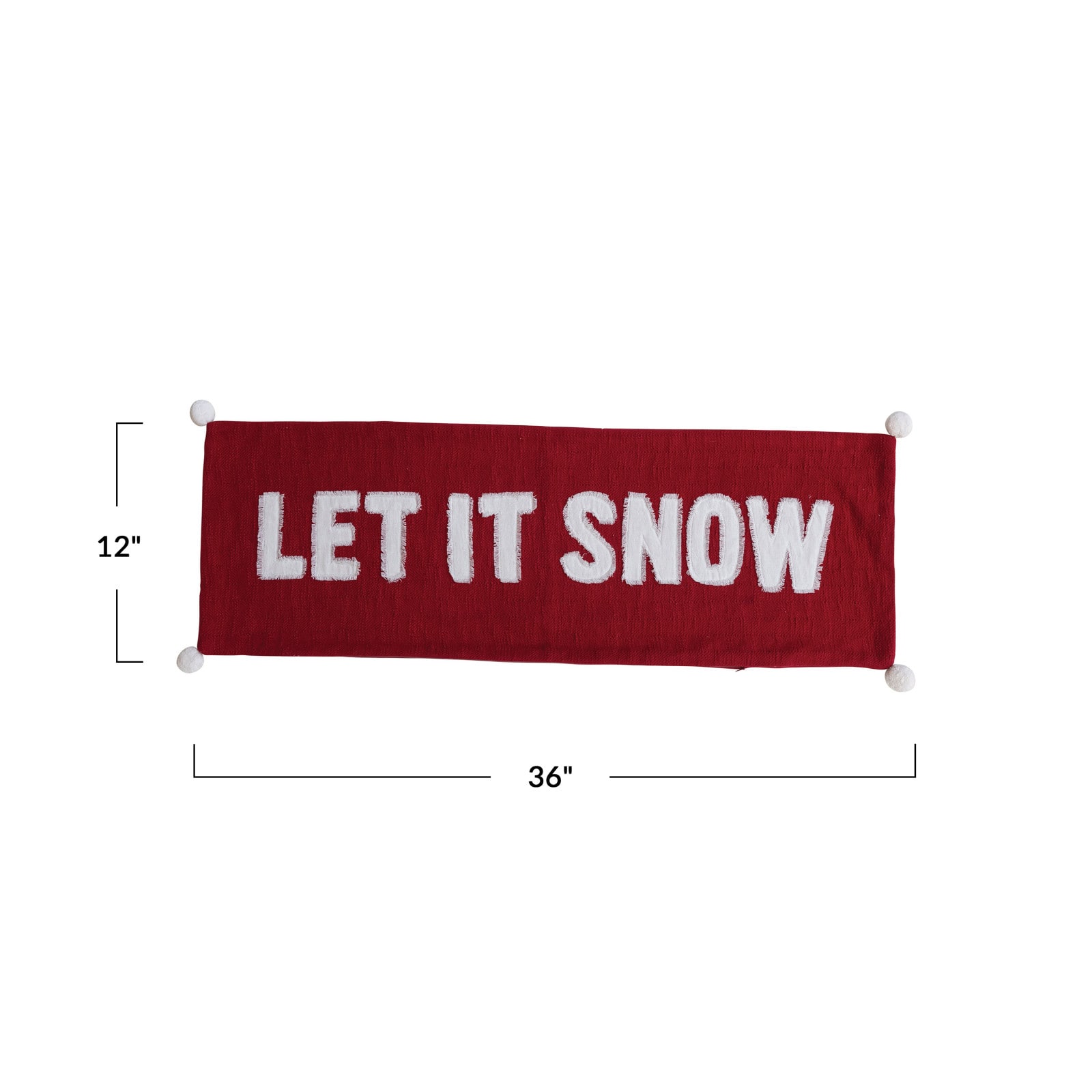 Hello Honey® 36" Let it Snow Woven Cotton Lumbar Pillow