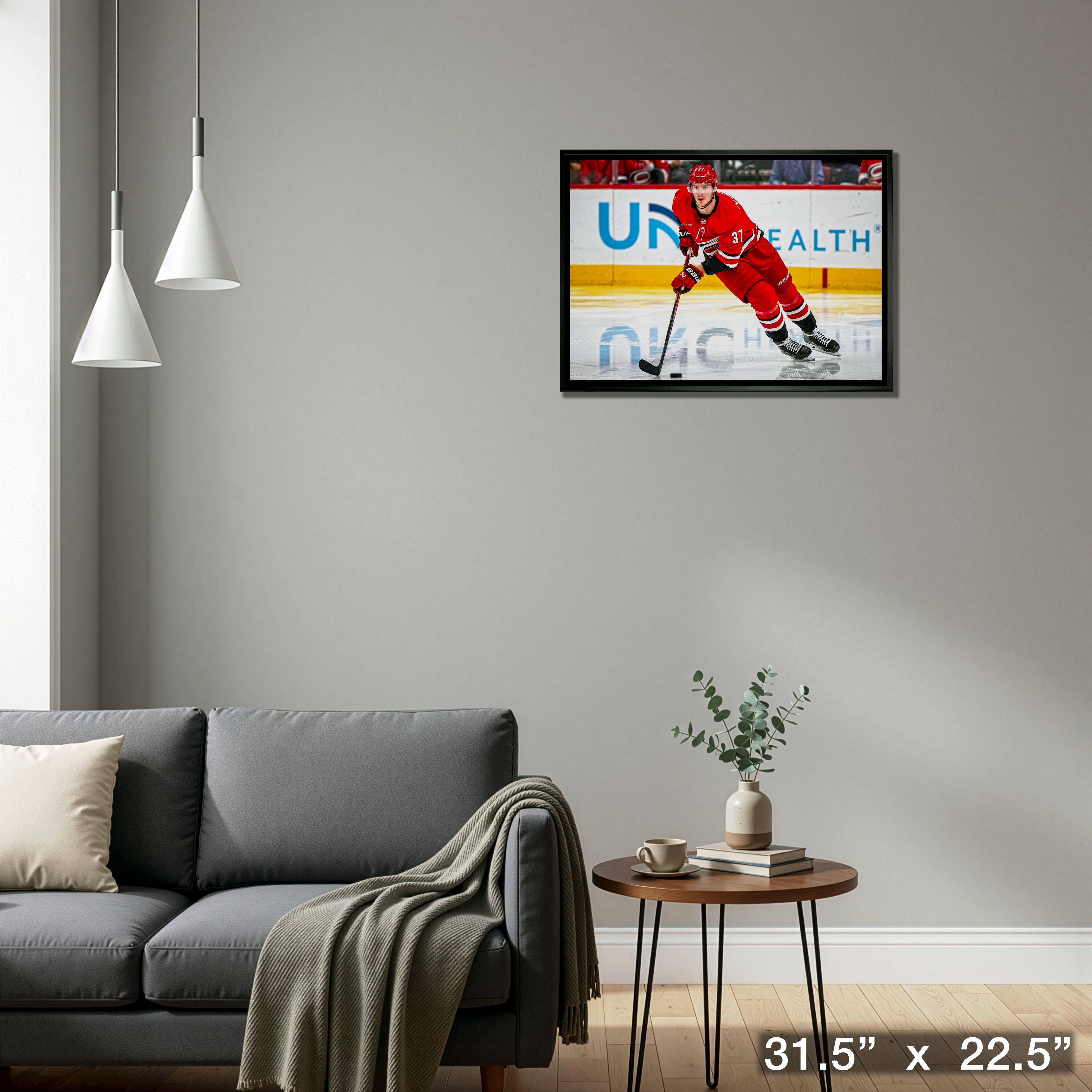 Andrei Svechnikov 20" x 29" Framed Canvas Carolina Hurricanes 31.5" x 22.5"