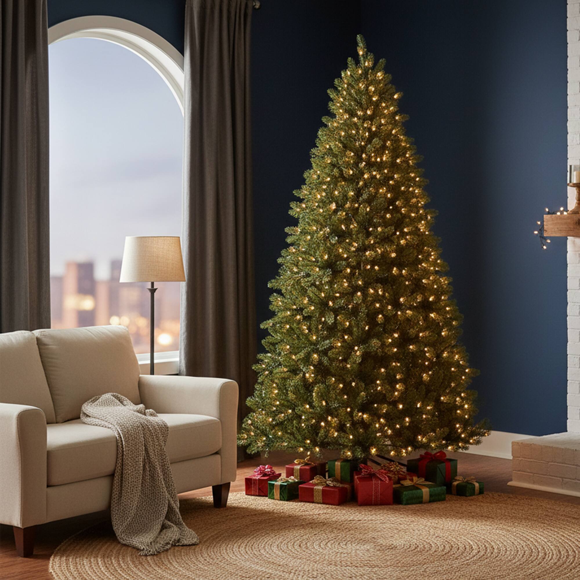 Northlight 7.5ft. Pre-Lit Savannah Spruce Medium Artificial Christmas Tree, Clear Lights
