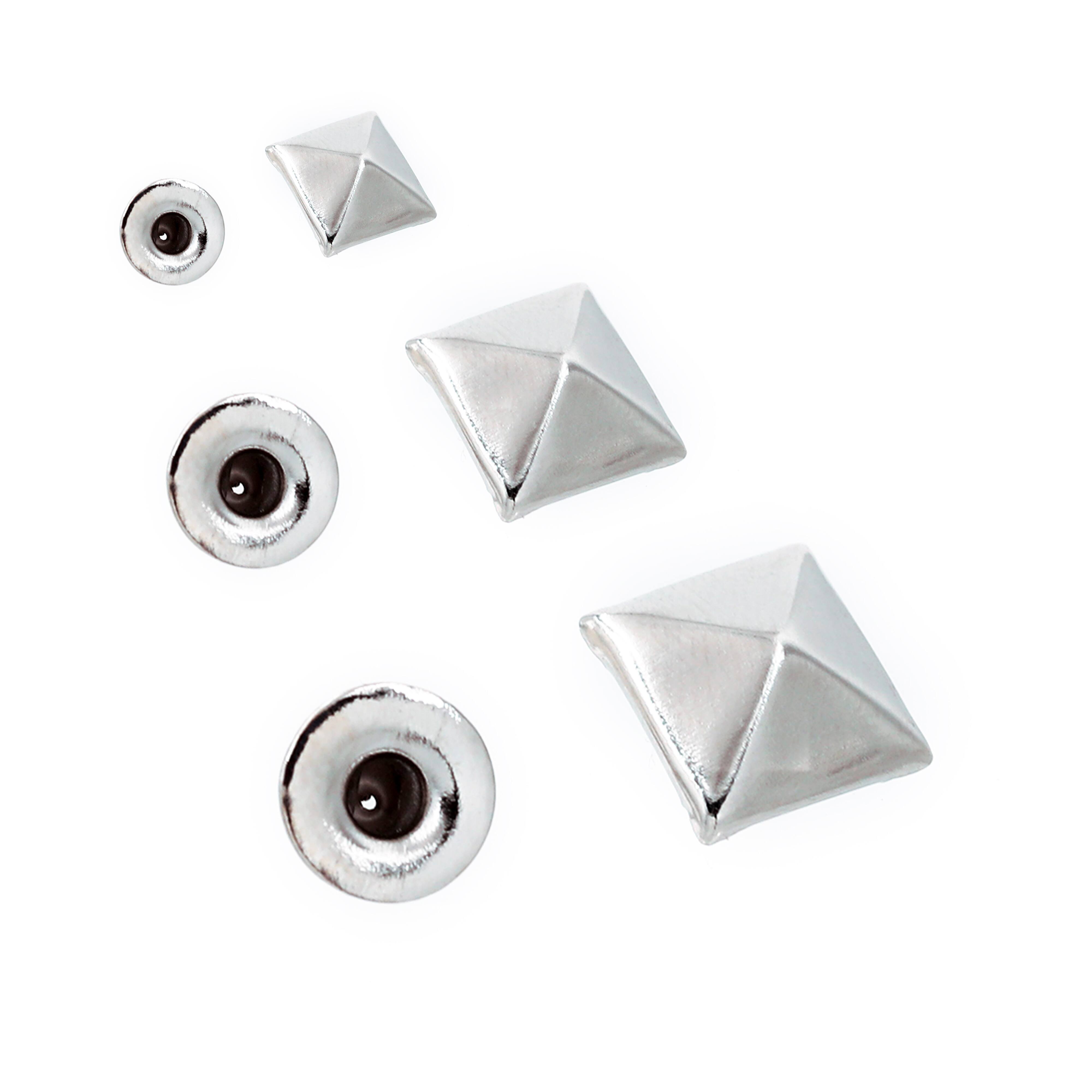 Assorted Rhodium Leather Rivet Mix by Bead Landing™