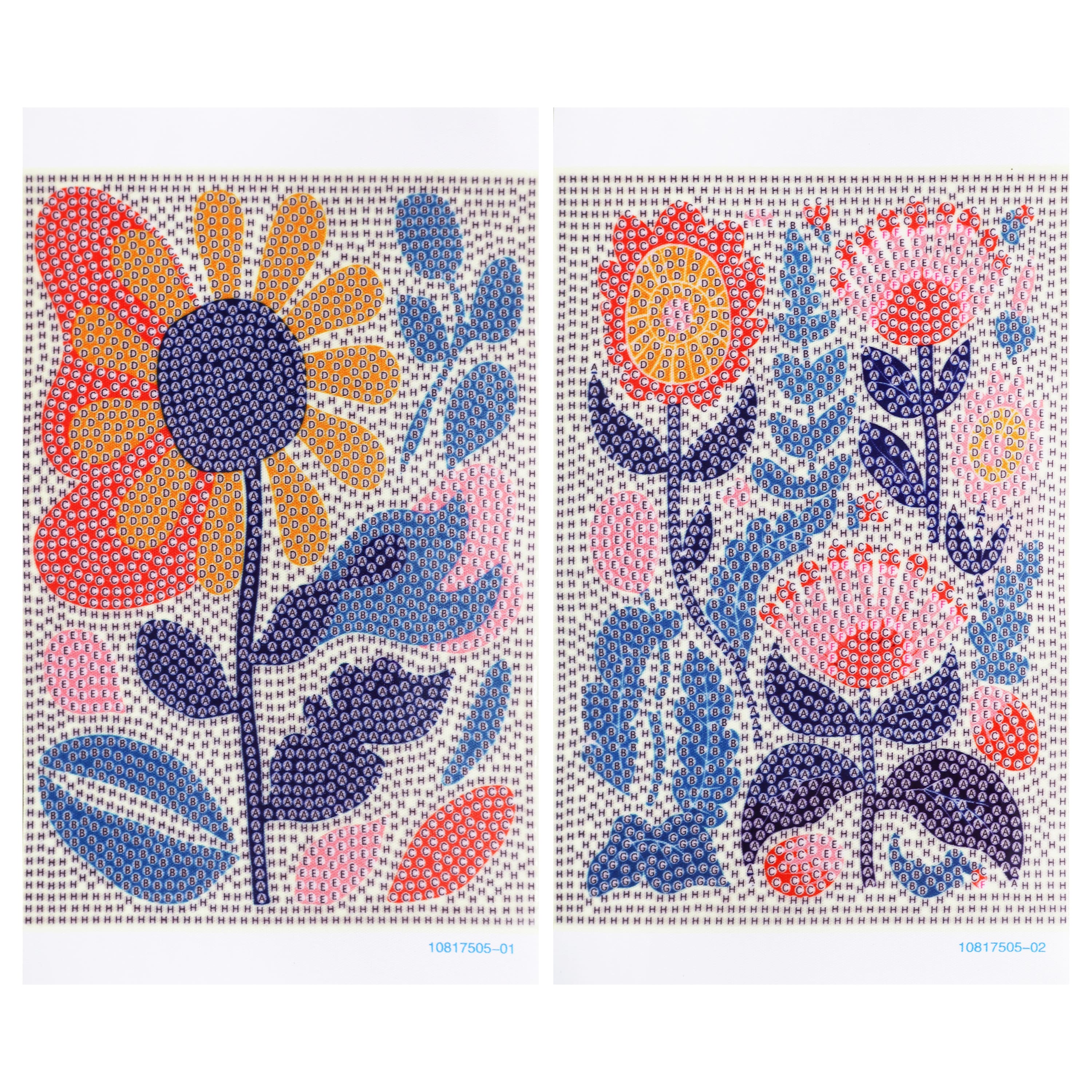 5" x 7" Abstract Flowers Diamond Art Kit with Wooden Frames by Make Market®