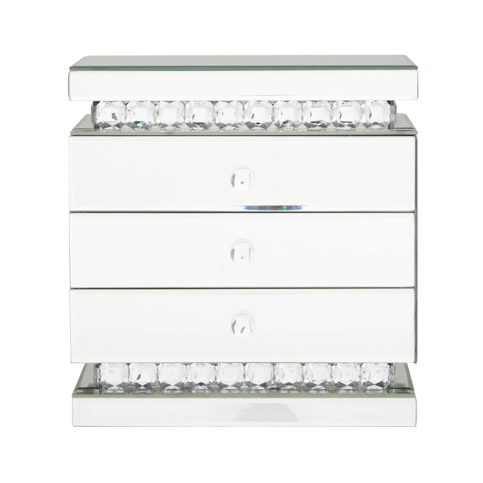 Silver Glam Jewelry Box, 11" x 8" x 11"