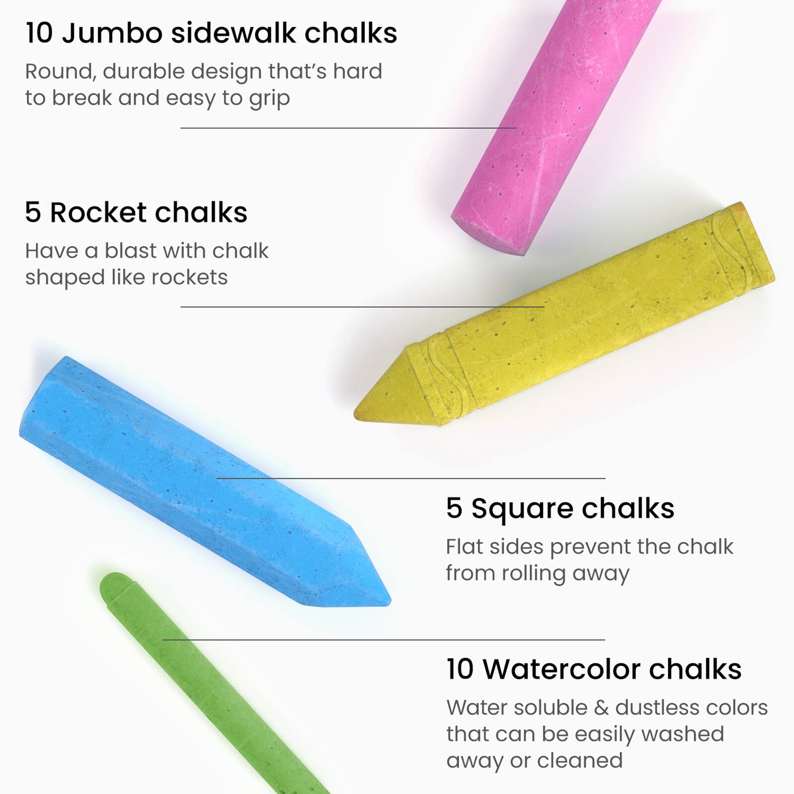 Arteza® Kids Ultimate Chalk Set of 37 pcs, Pink Box Handle
