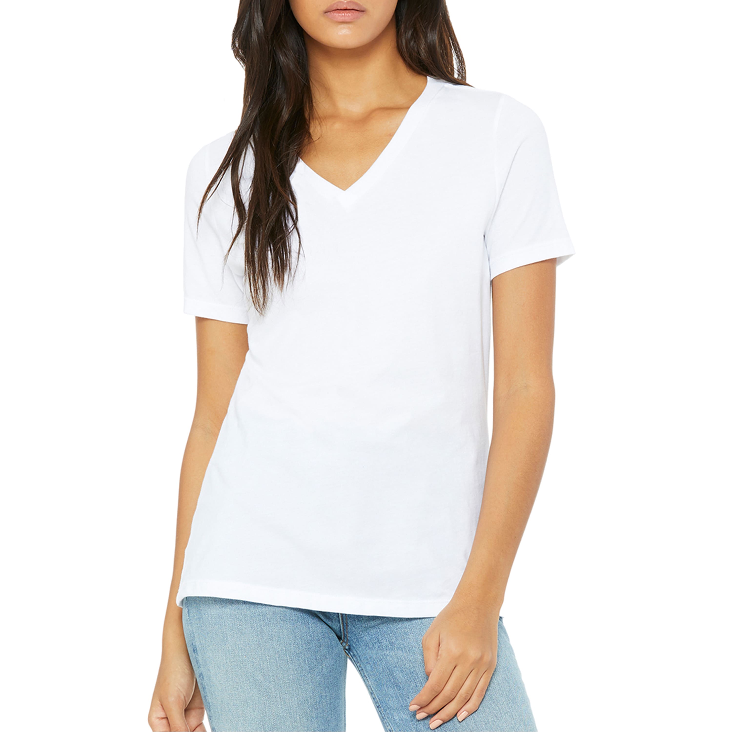 Galaxy by Harvic Women's Loose Fitting Short Sleeve V-Neck T-Shirt