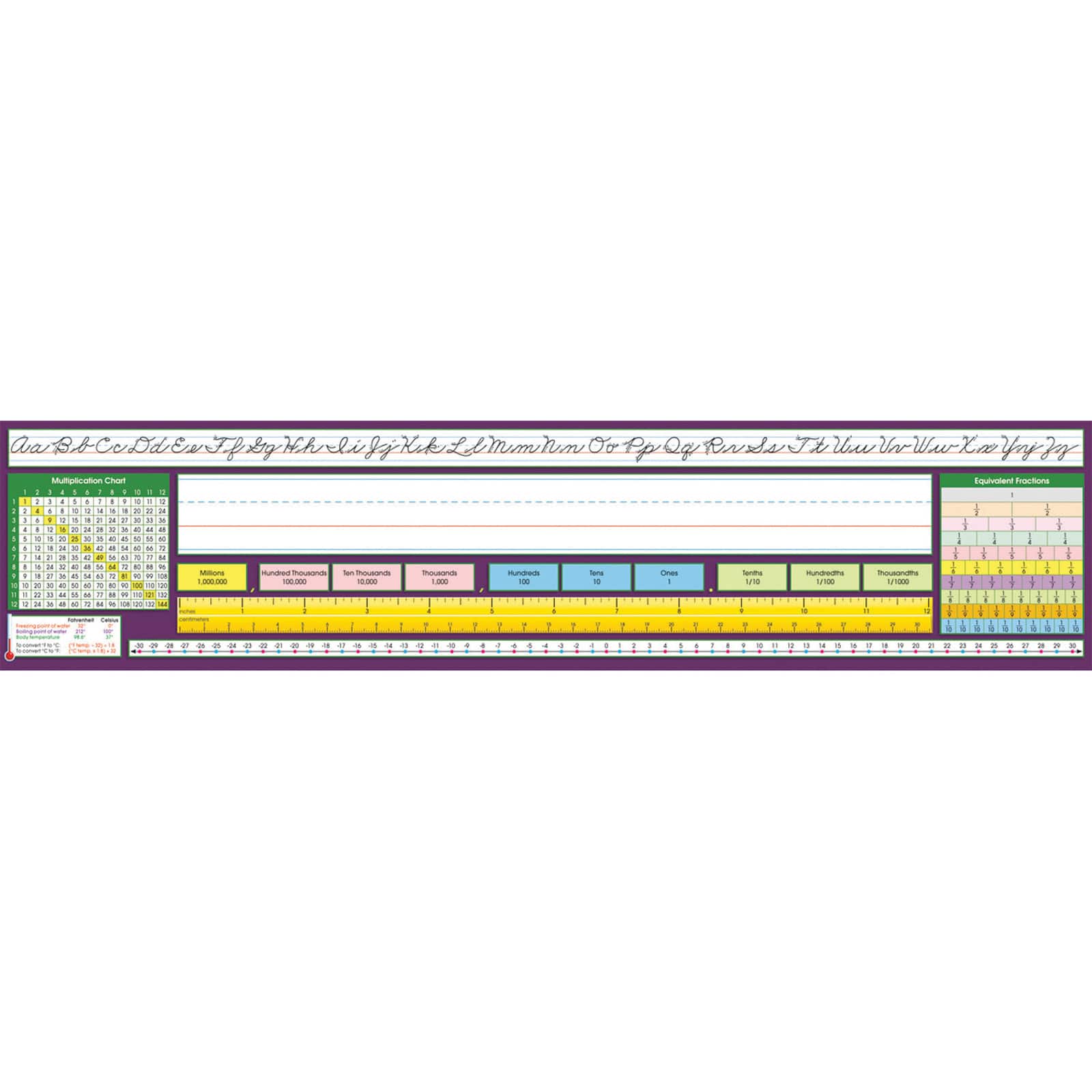 Adhesive Intermediate Traditional Cursive Desk Plates, Set of 36