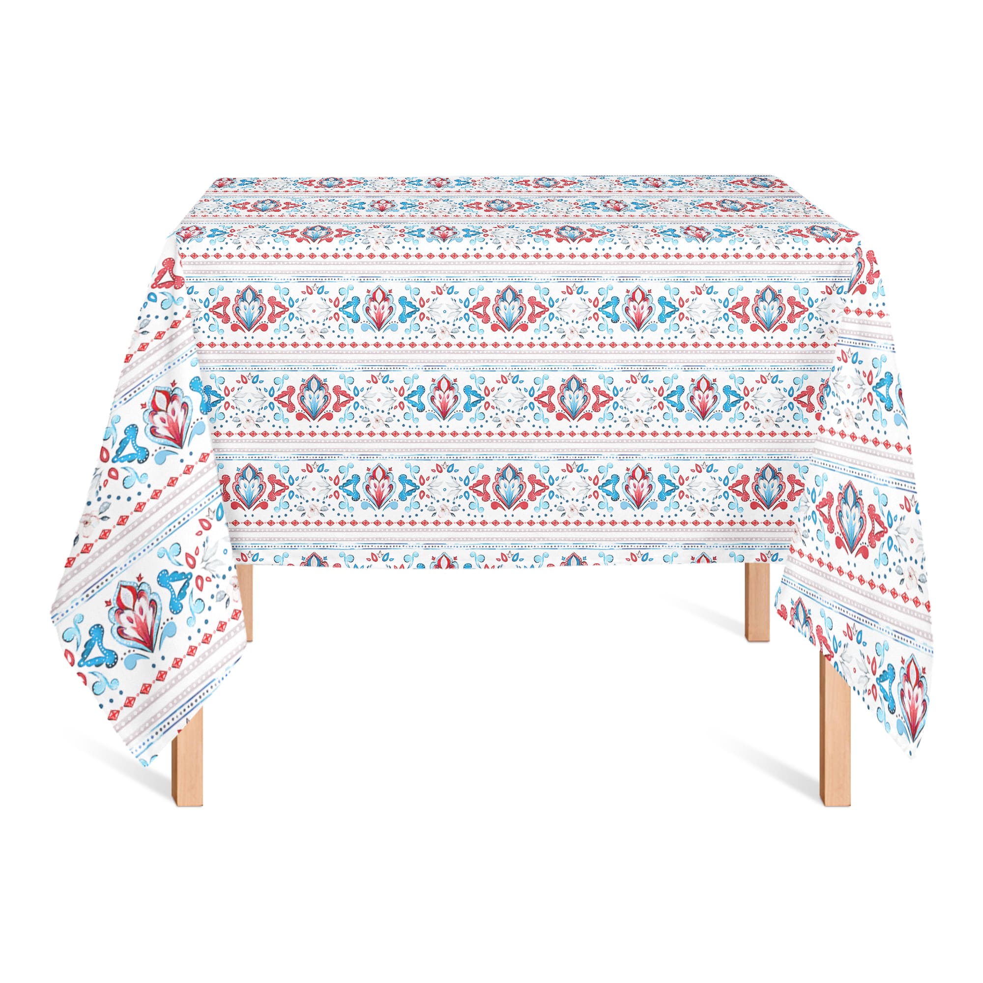 Patriotic Watercolor Paisley Pattern Tablecloth
