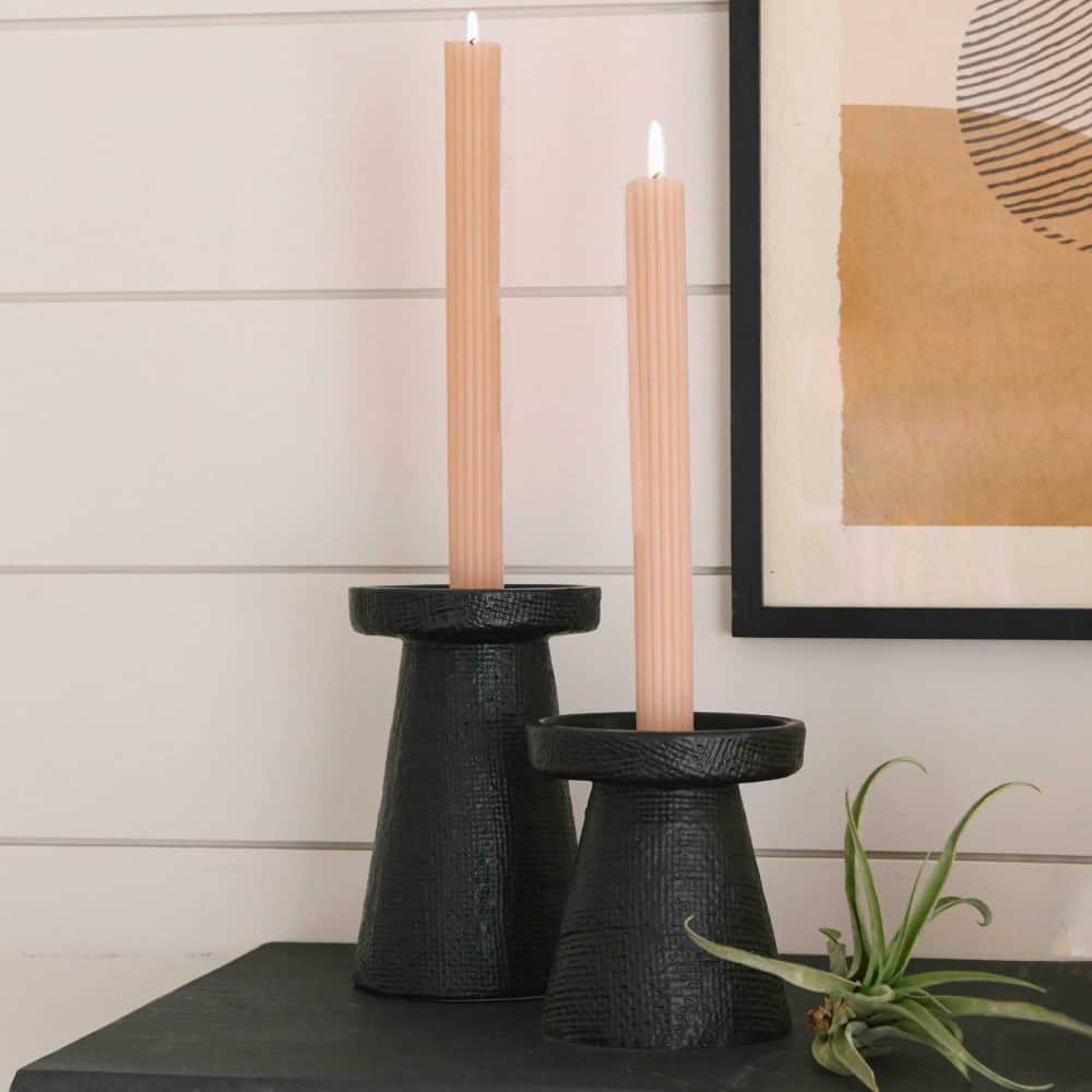 Hello Honey® Stoneware Pillar & Taper Candle Holders