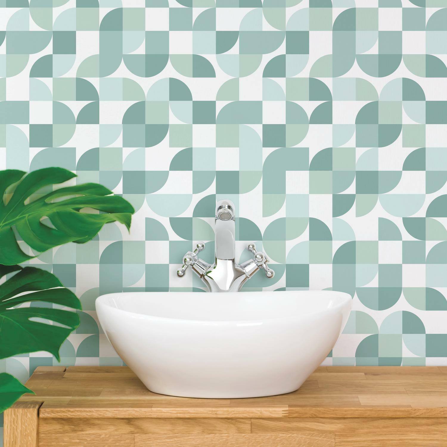 RoomMates Mid-Century Geometric Peel & Stick Wallpaper