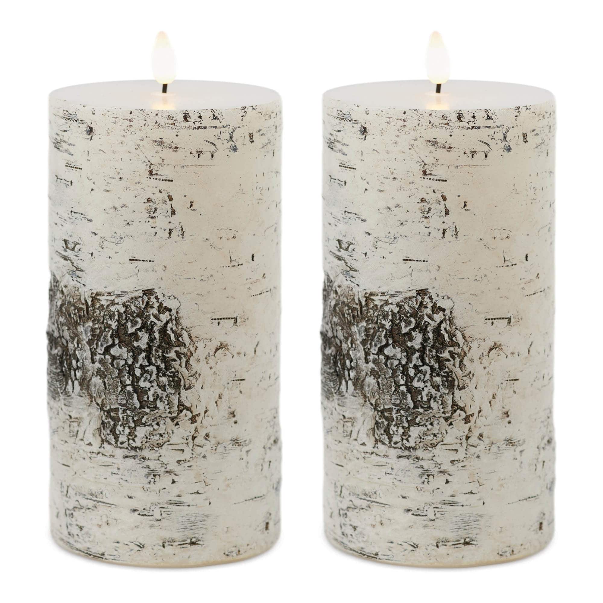FIA WICK Birch Design Pillar Candles, 2ct.