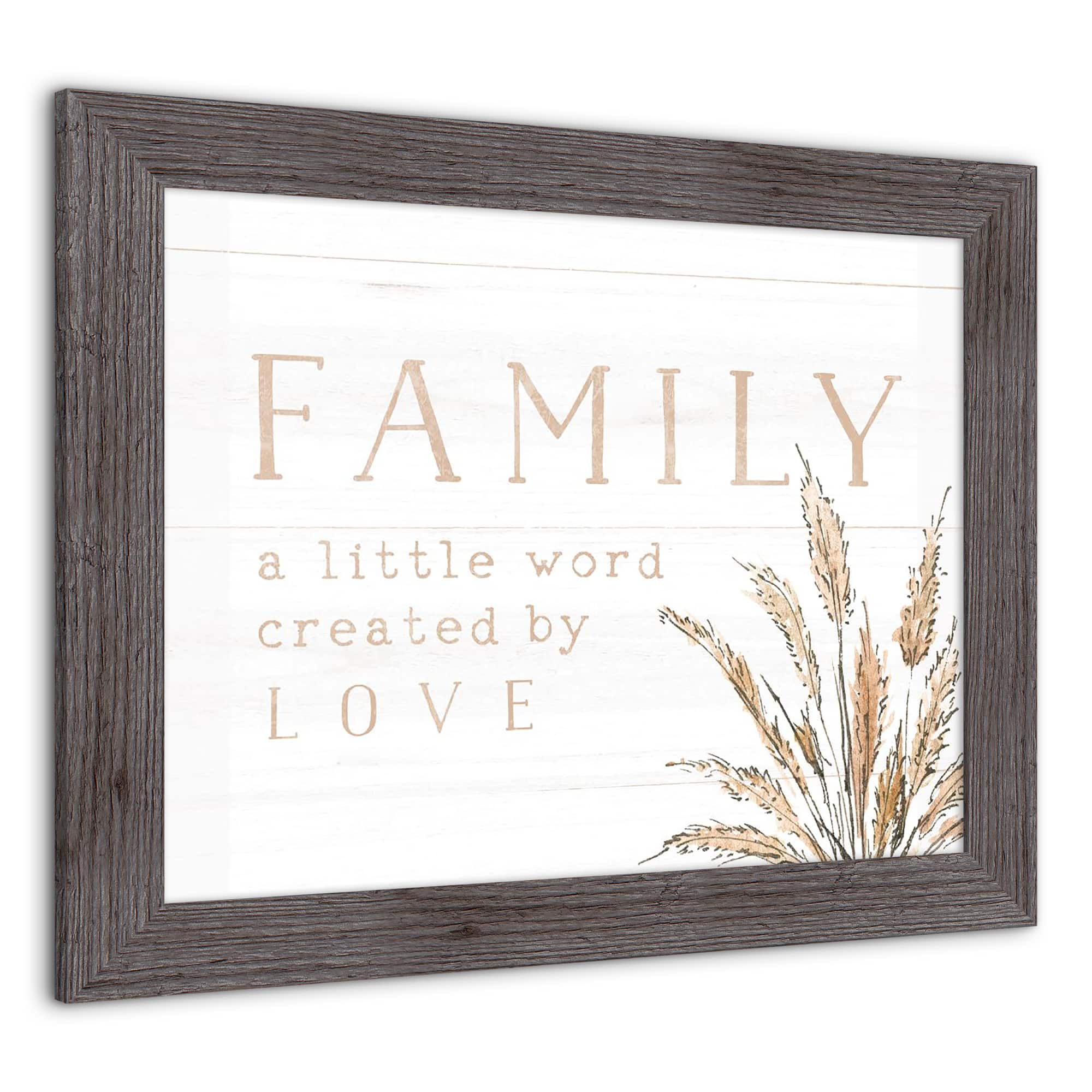 Family a Little Word Created by Love Western Framed Print