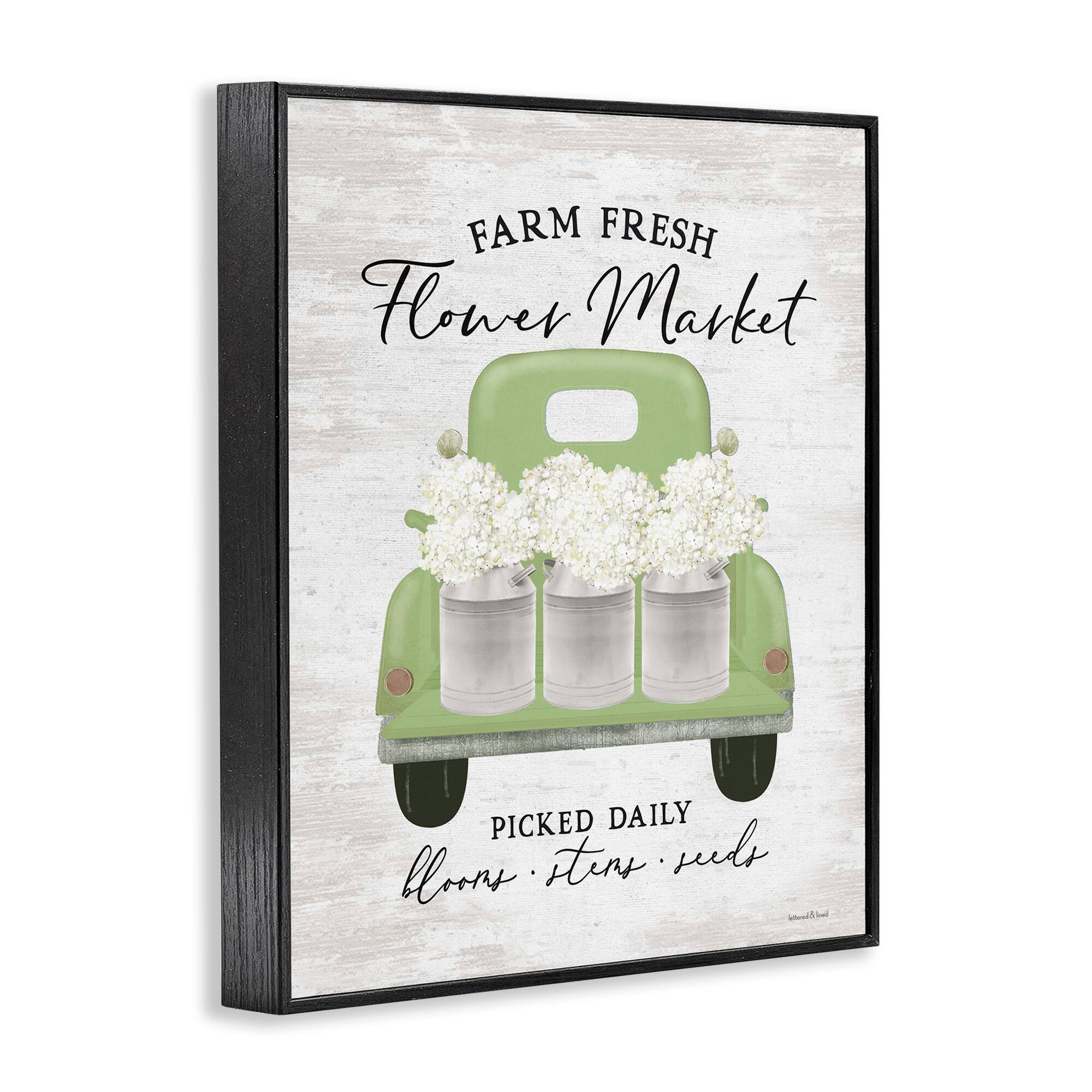 Stupell Industries Farm Fresh Flower Market White Hydrangeas Milk Tin Frame Giclée Wall Art