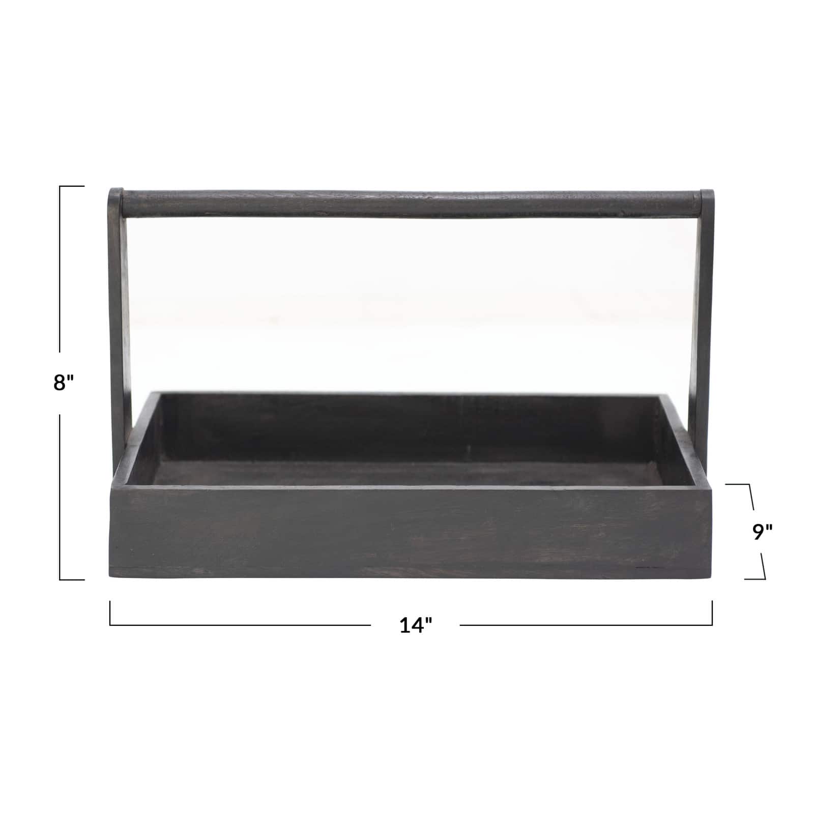 Hello Honey® 14'' Decorative Black Mango Wood Tray