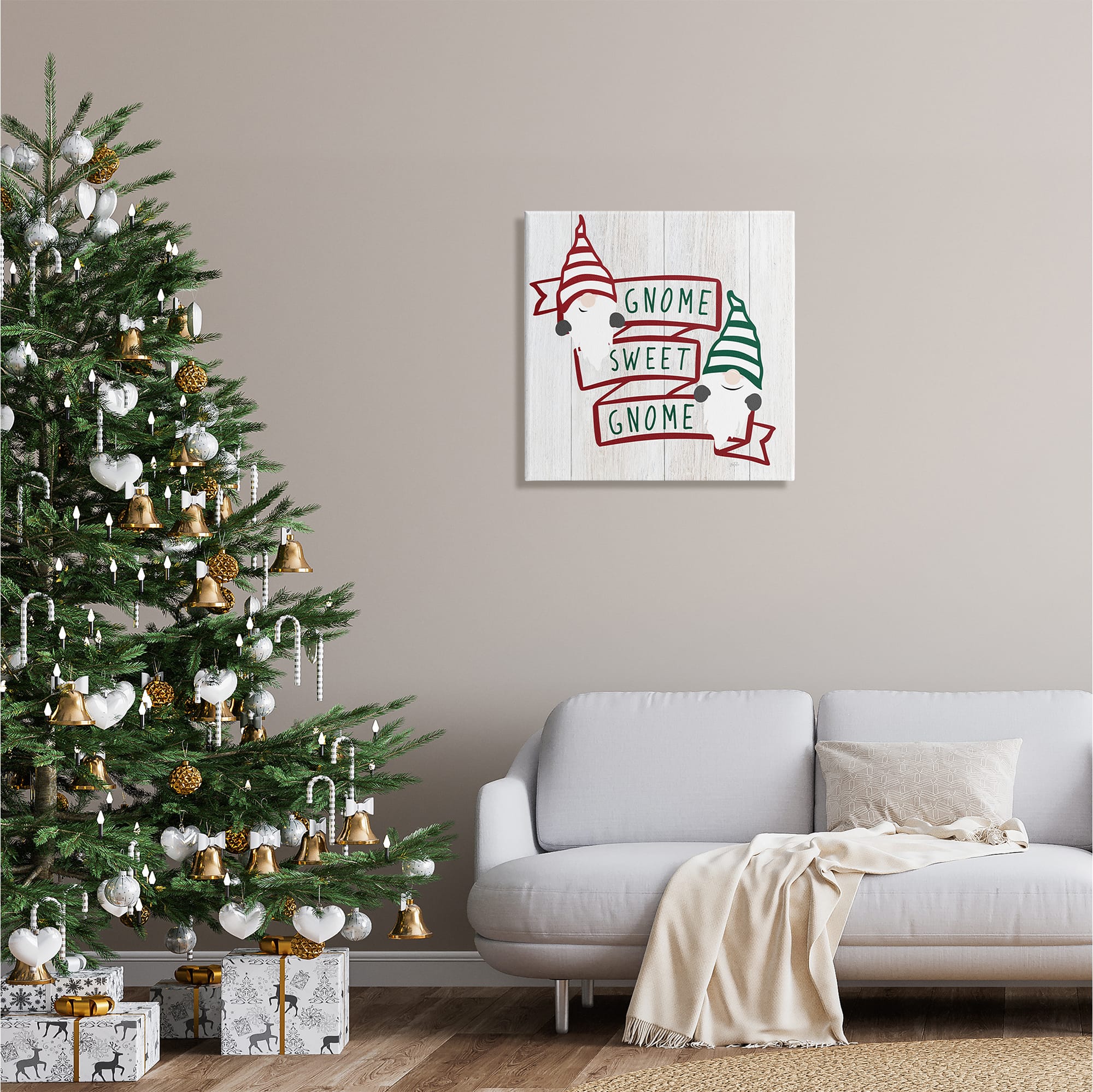 Stupell Industries Sweet Gnome Banner Phrase Canvas Wall Art