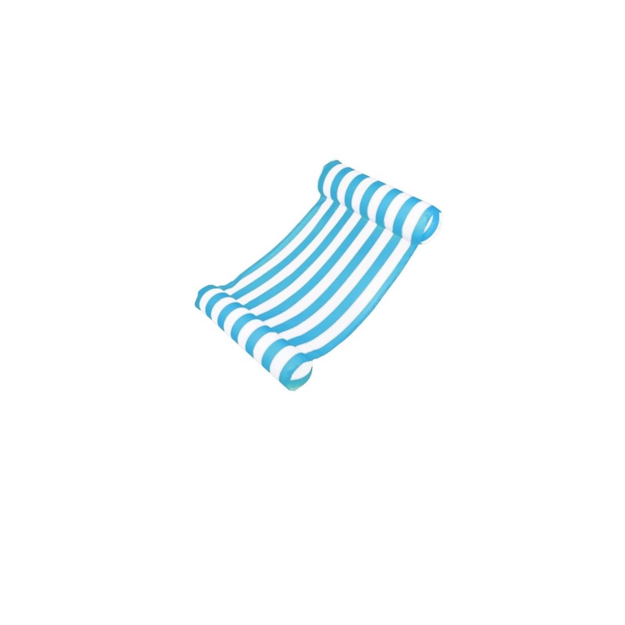 Swimline 4ft. Blue & White Inflatable Water Sports Striped Hammock Pool Raft