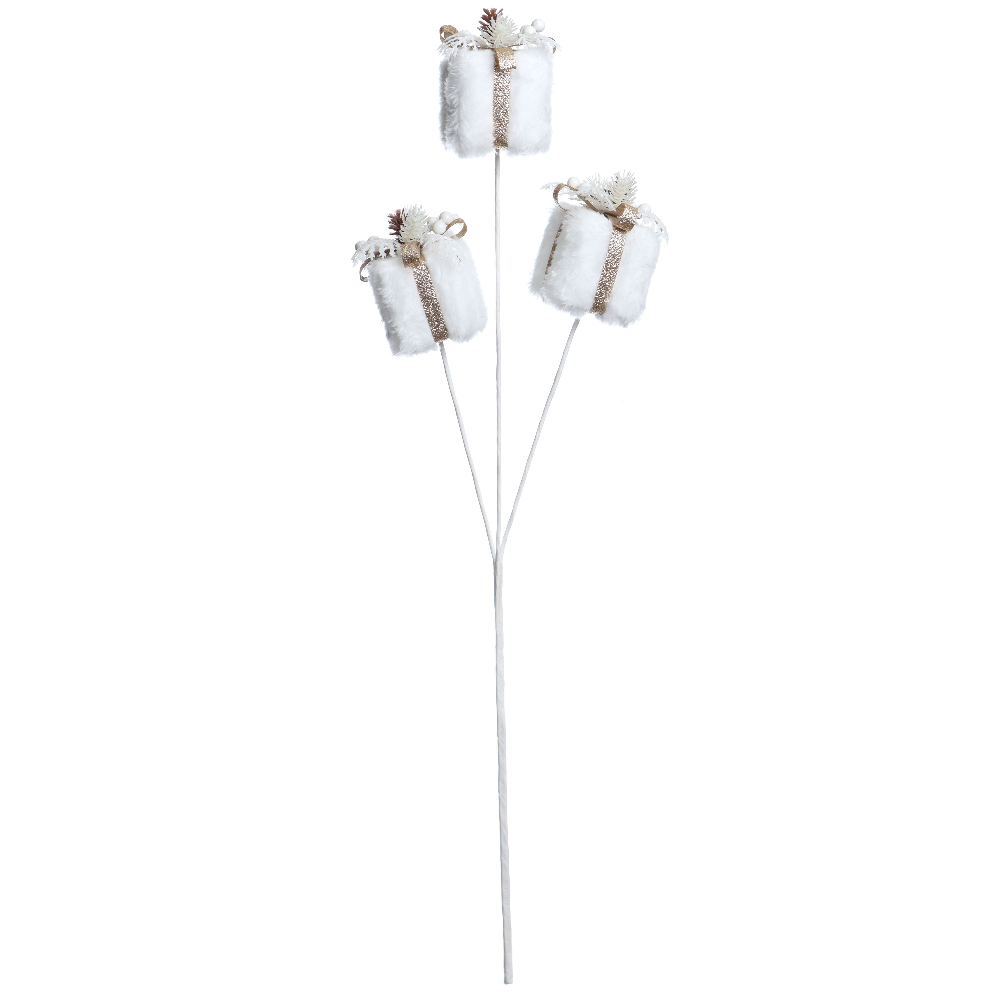 24.5" White Faux Fur Gifts Stem by Ashland®