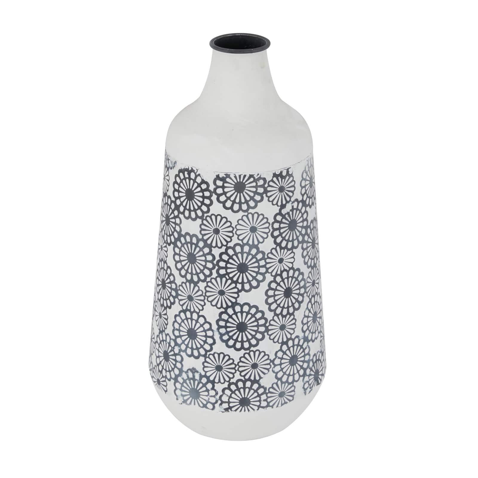 White Iron French Country Vase