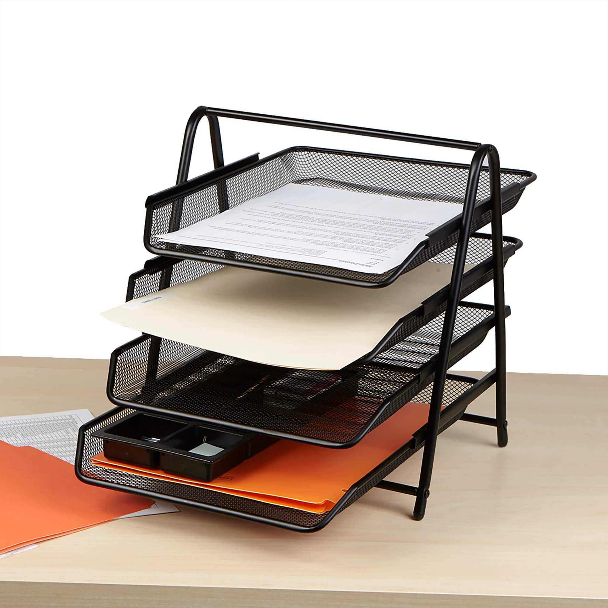 Mind Reader Desk Organizer with 4 Sliding Trays