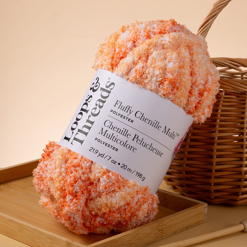 Fluffy Chenille Multi™ Yarn by Loops & Threads
