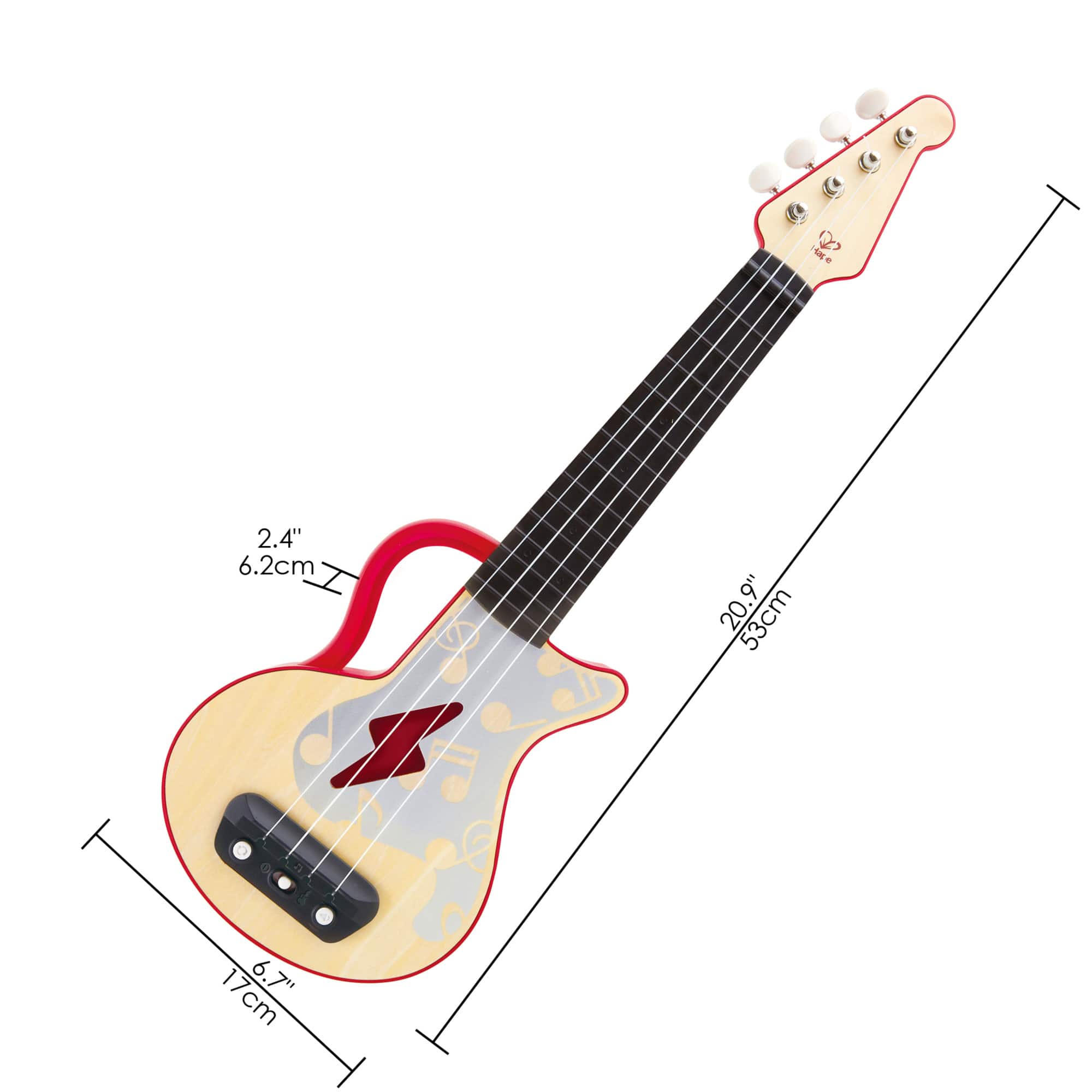 Hape Learn With Lights Red Electronic Ukulele
