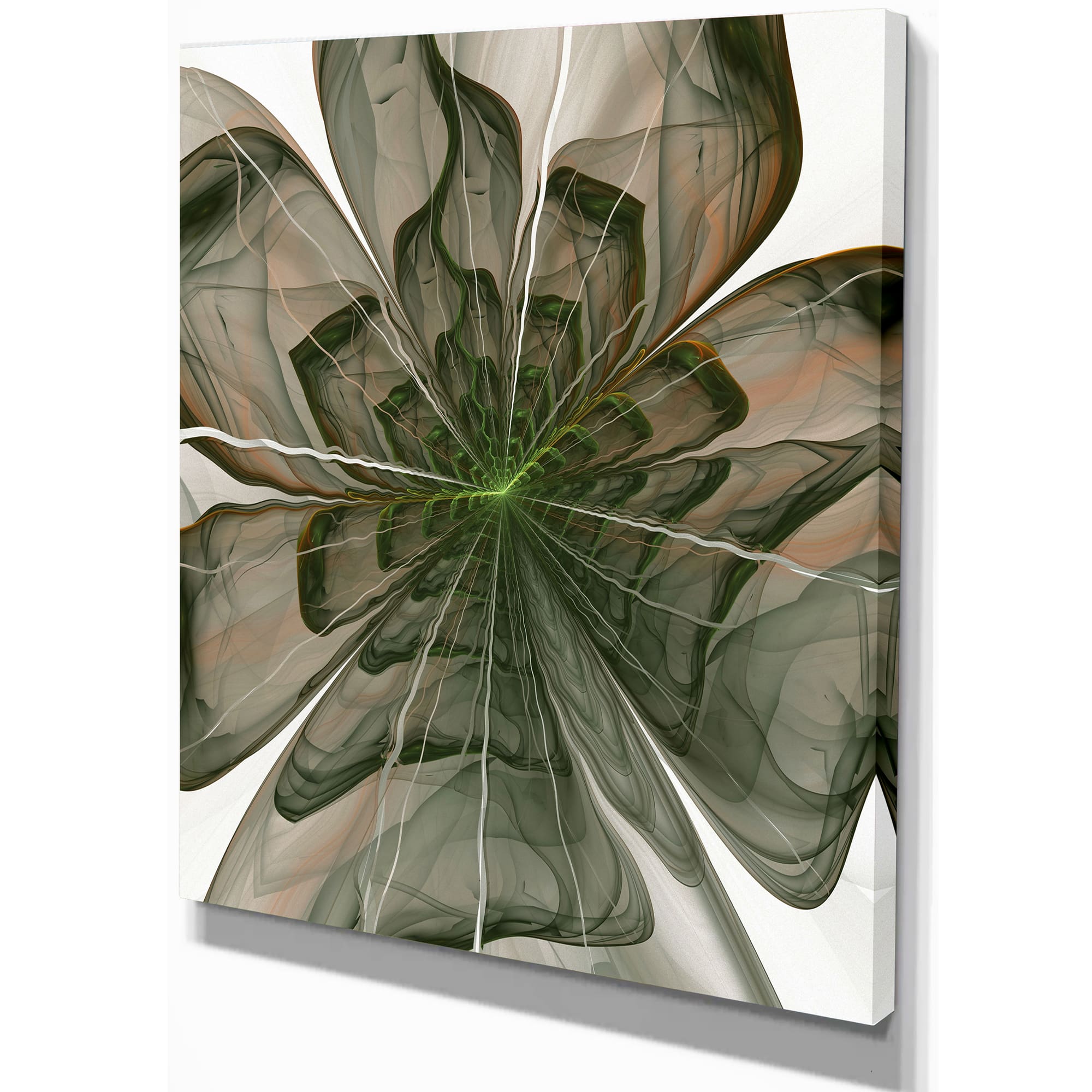 Designart - Symmetrical Green Fractal Flower