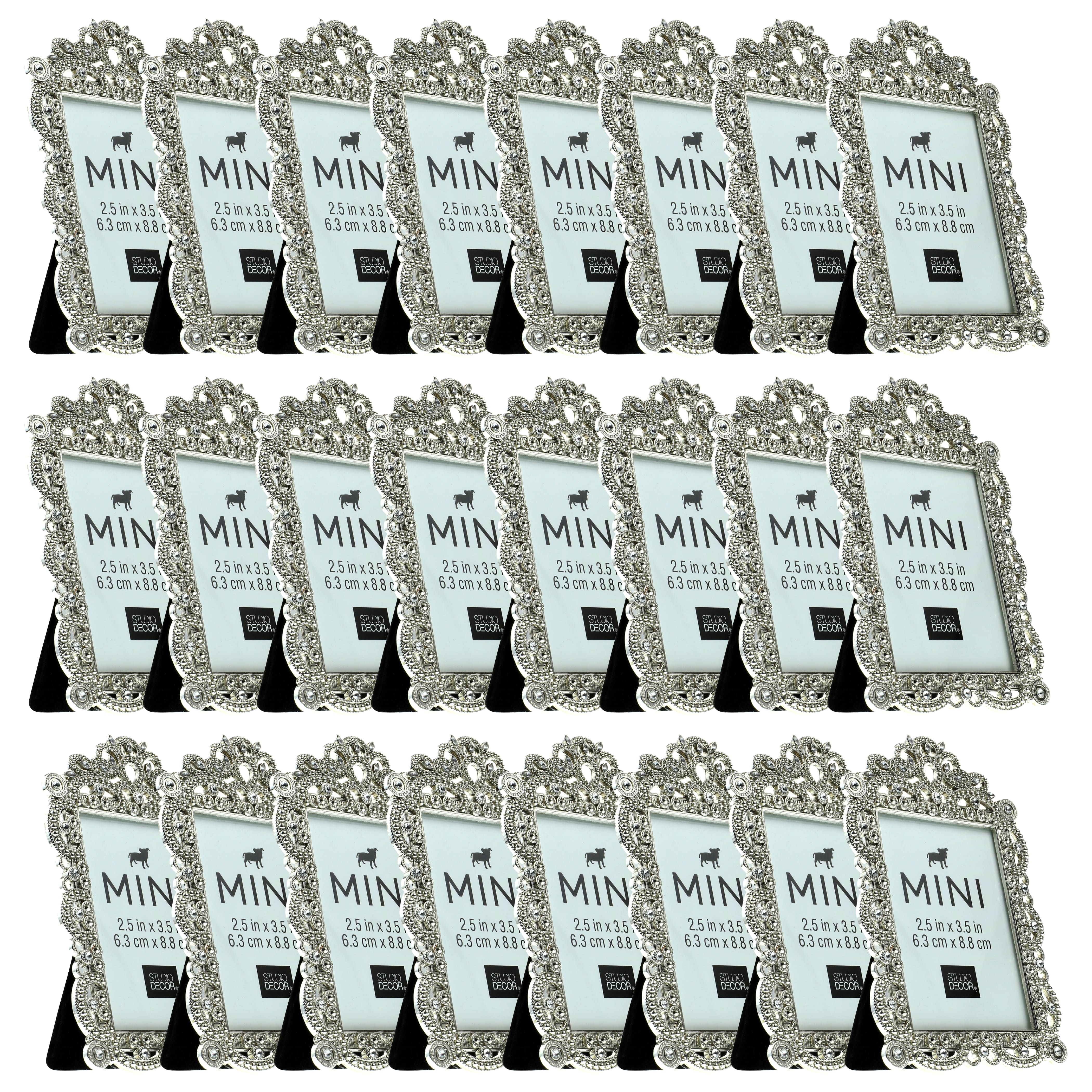 24 Pack: Antique Silver with Jewels 2.5" x 3.5" Mini Frame by Studio Décor®