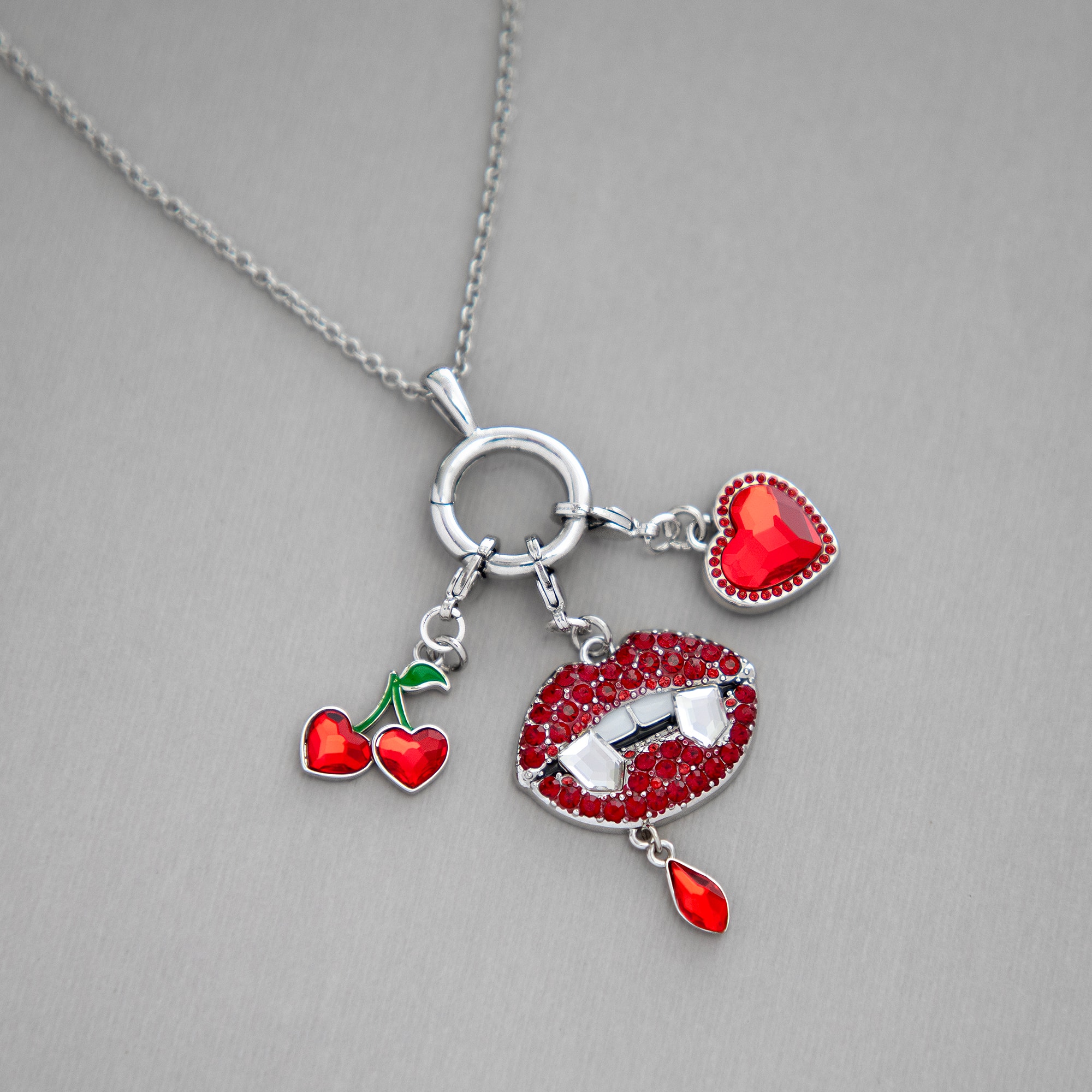 Light Siam Filagree Heart Austrian Crystal Charm by Bead Landing™