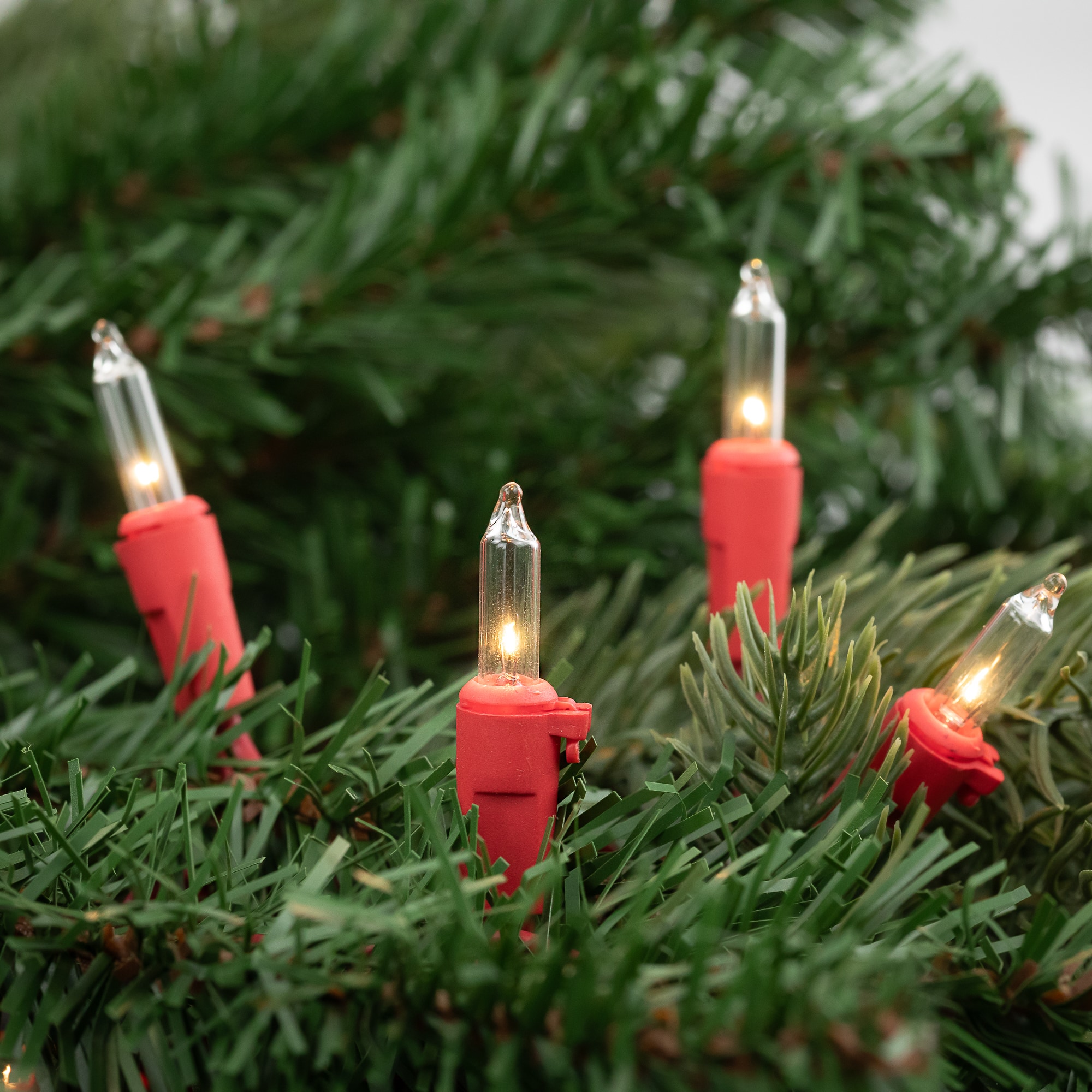 50ct Clear Mini Valentine's Day Light Set 10ft Red Wire