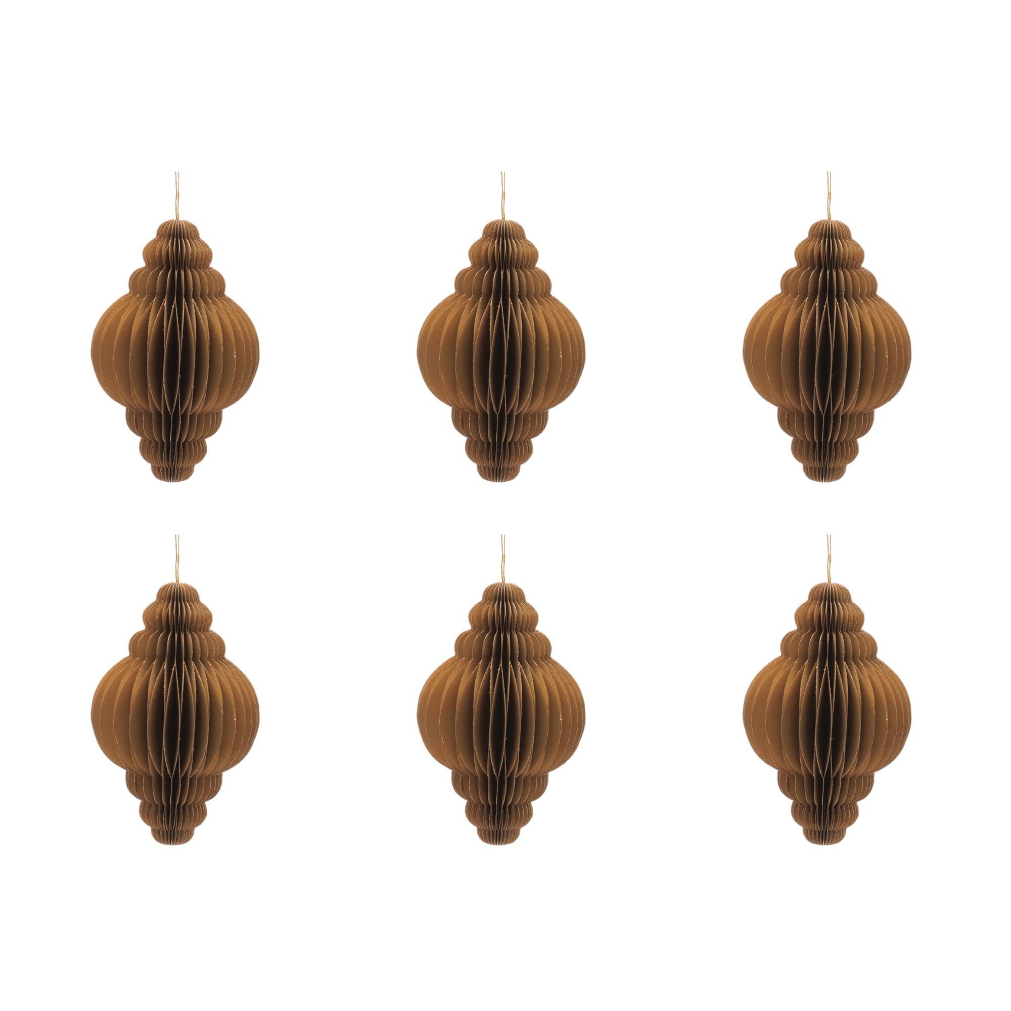 Melrose 7" Gold Paper Drop Ornaments, 6ct.