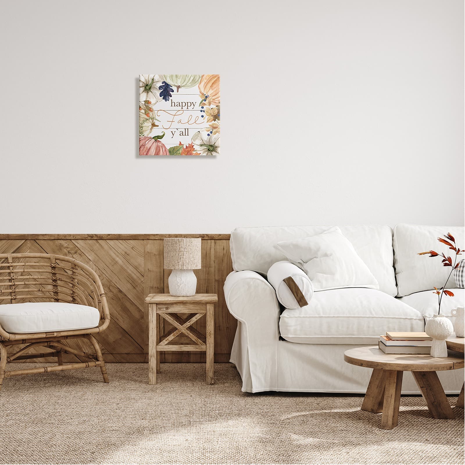 Stupell Industries Happy Fall Y'all Phrase Canvas Wall Art