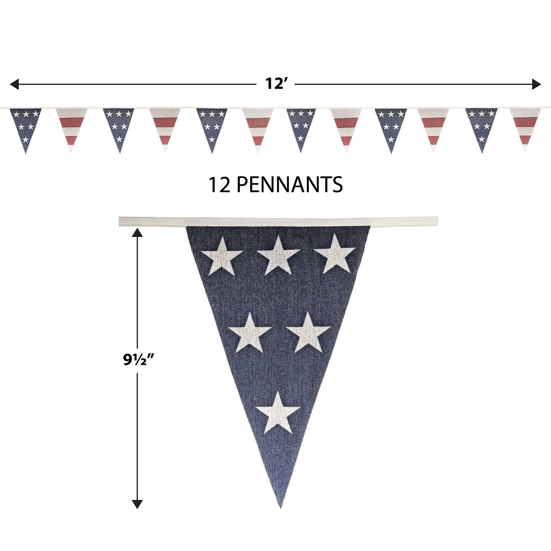 Beistle 9.5" x 12ft. Americana Fabric Pennant Banner
