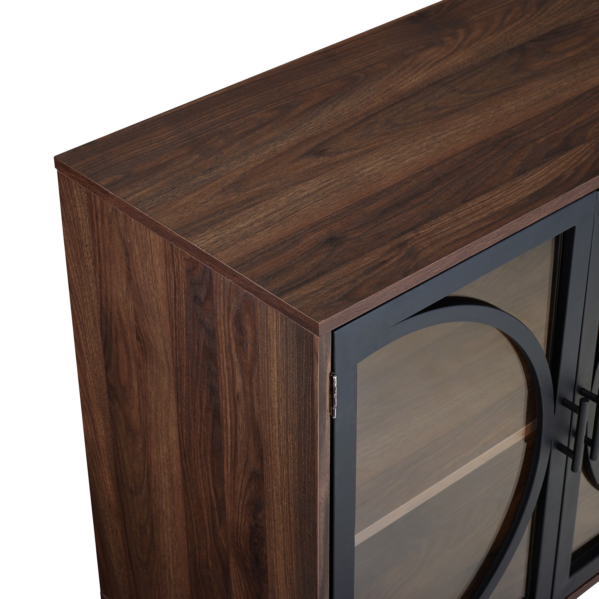 Walker Edison Dark Walnut Industrial Storage Cabinet