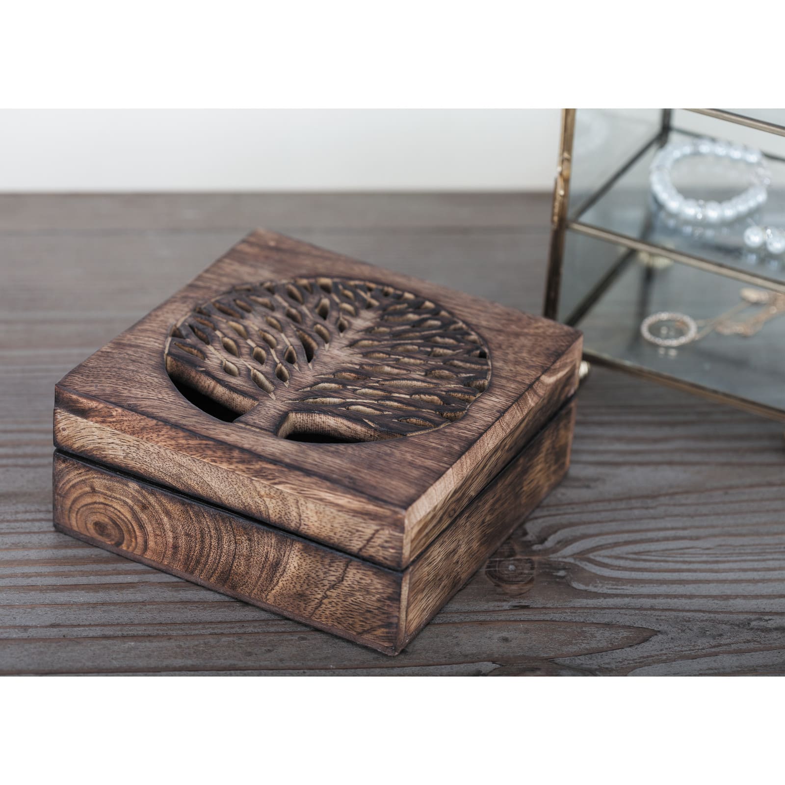 Brown Mango Wood Natural Box Set