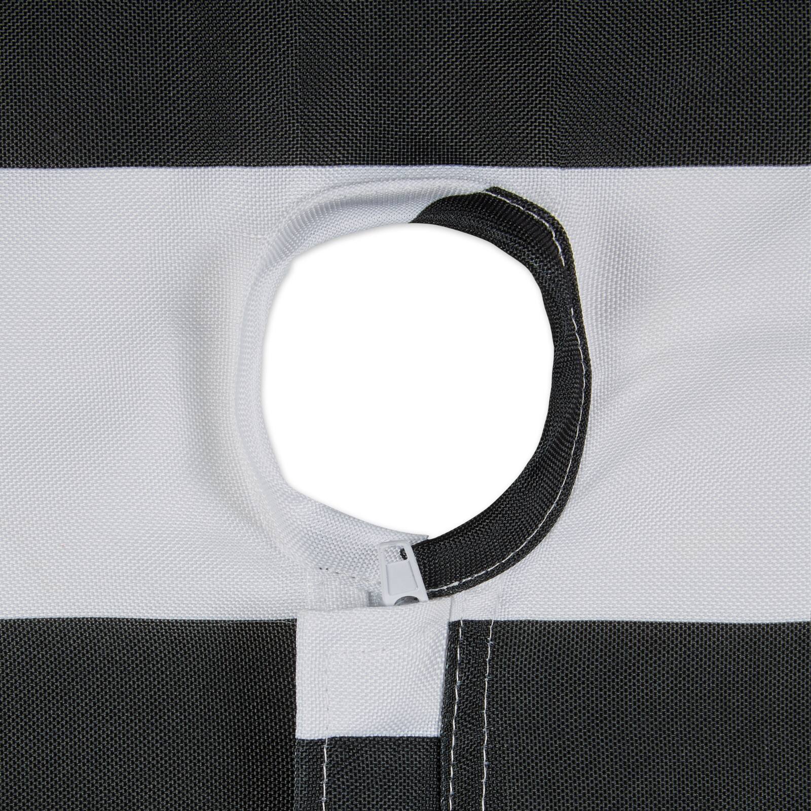 Black Cabana Stripe Print Outdoor Tablecloth with Zipper, 60" x 84"