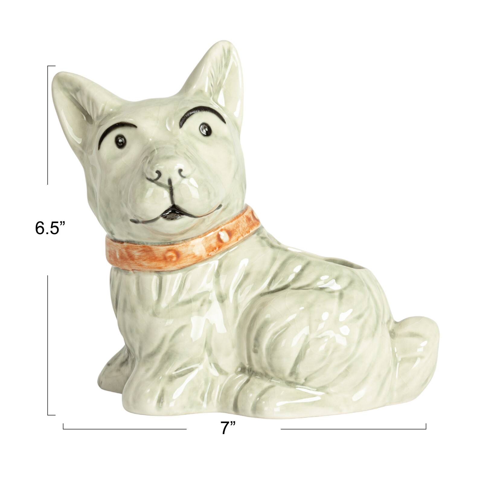 Hello Honey® 7" Scotty Dog Stoneware Planter