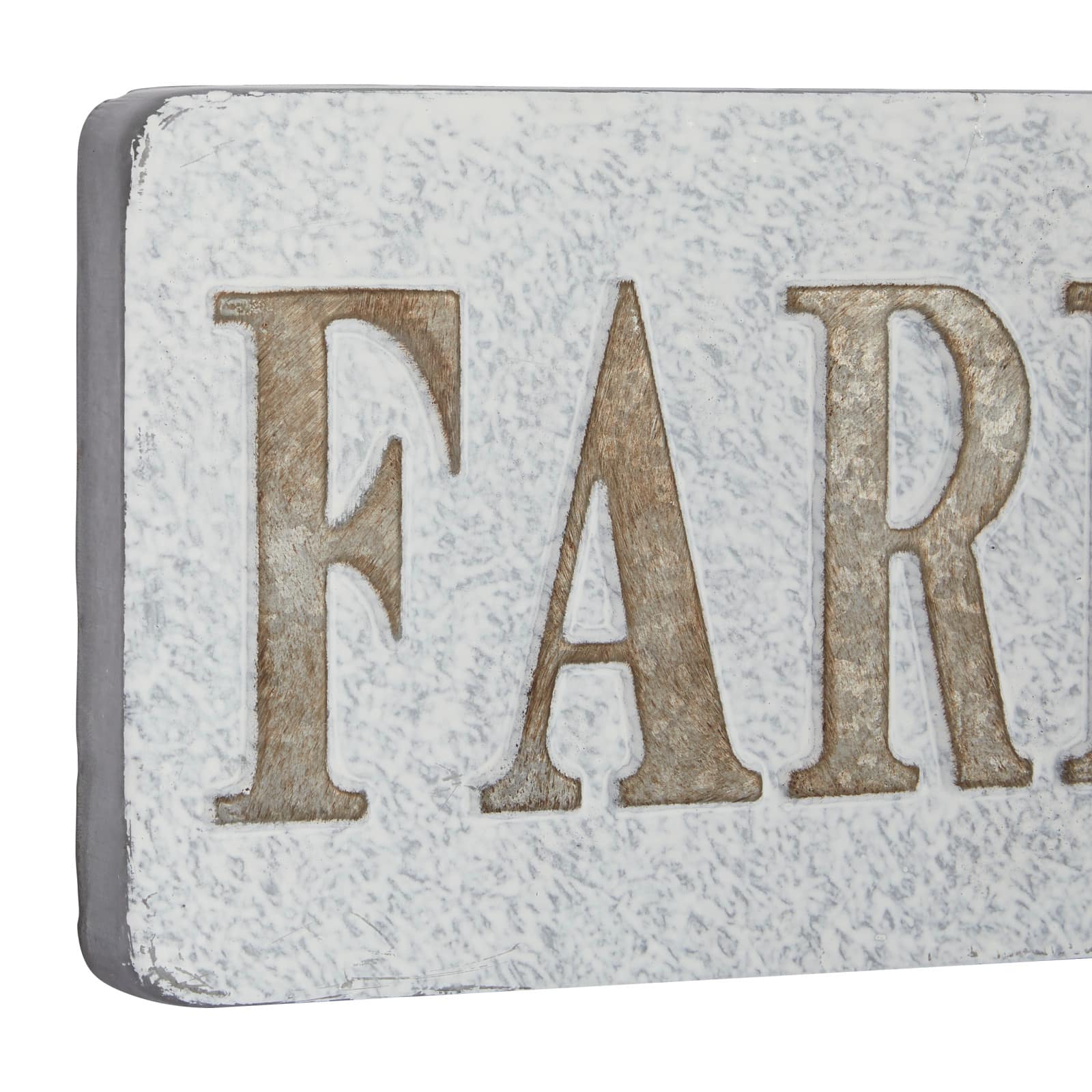 36" Beige Farmhouse Metal Wall Sign