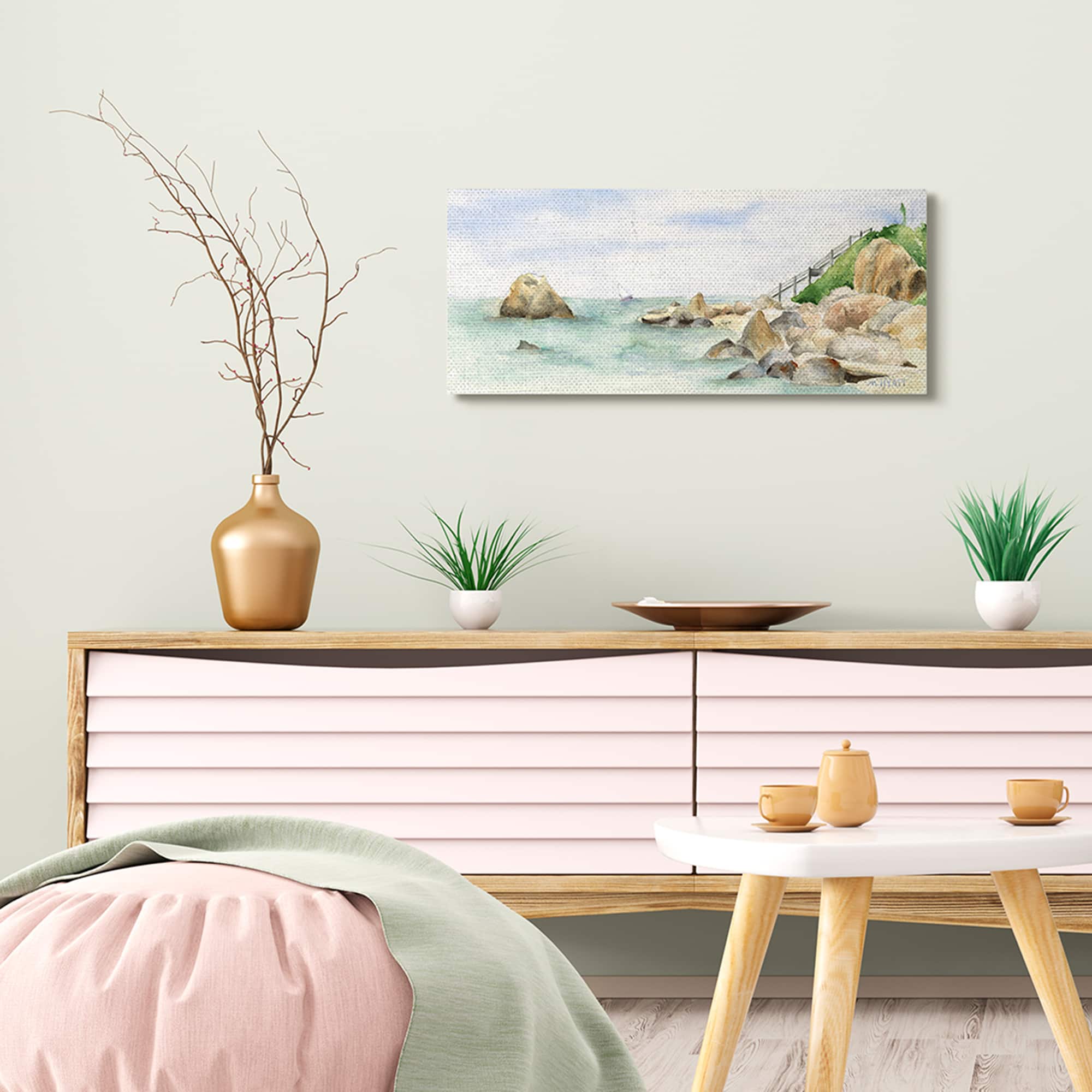 Stupell Industries Rocky Point Coastal Seascape Wall Accent