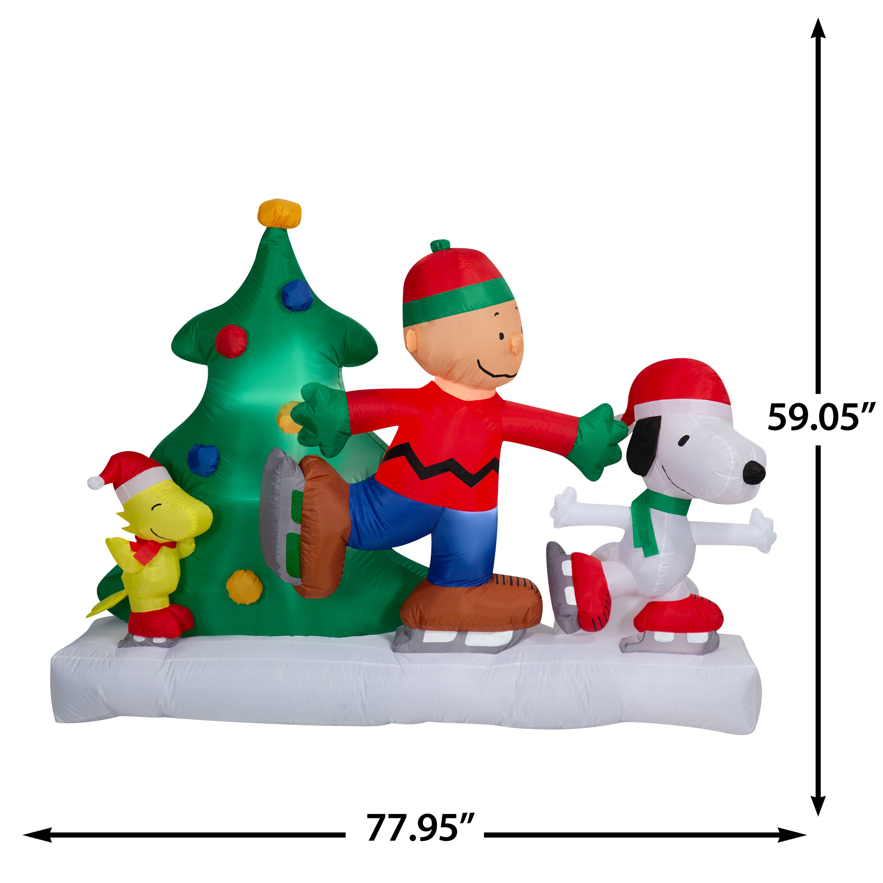 5ft. Airblown® Inflatable Peanuts® Skating Scene Christmas Light Décor