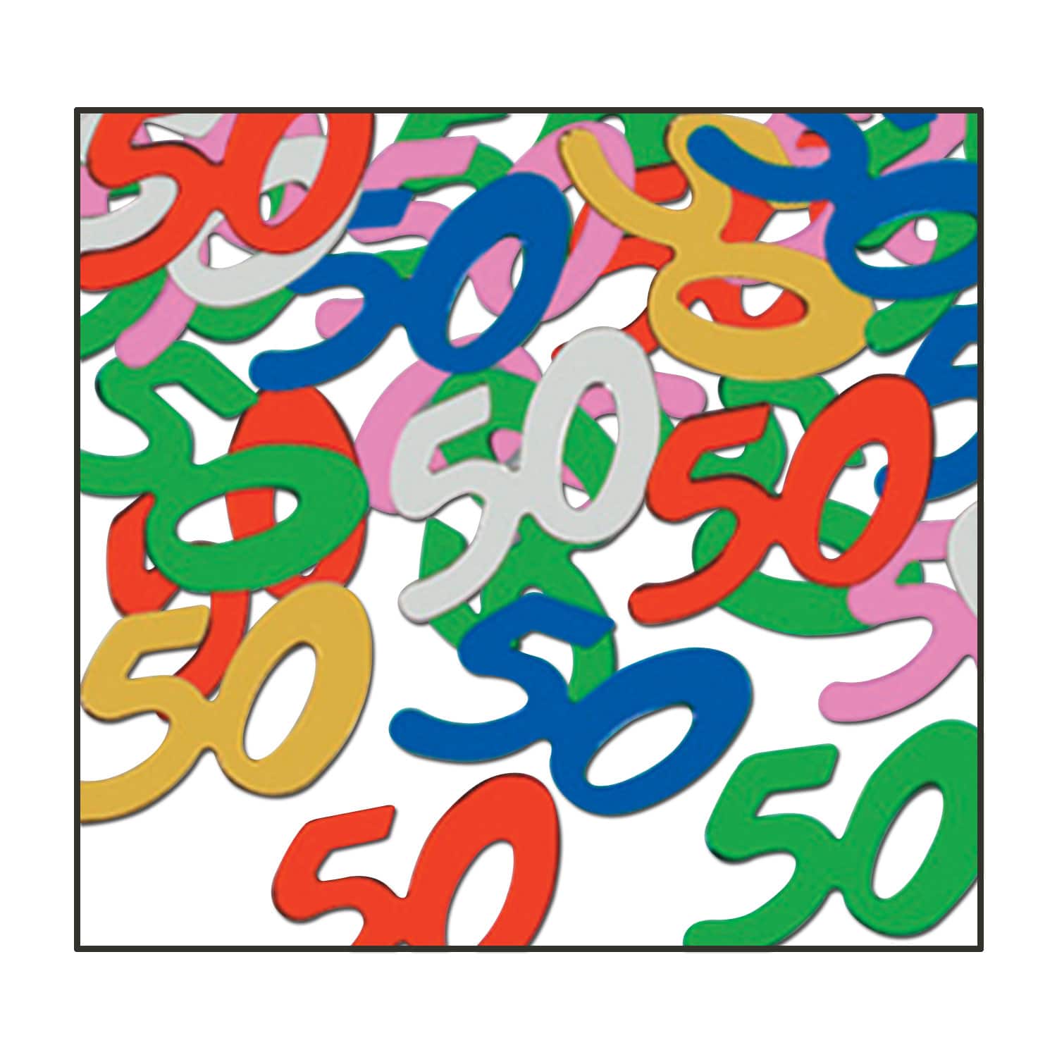 Beistle 1/2oz. Multicolor Fanci-Fetti "50" Silhouettes, 3ct.