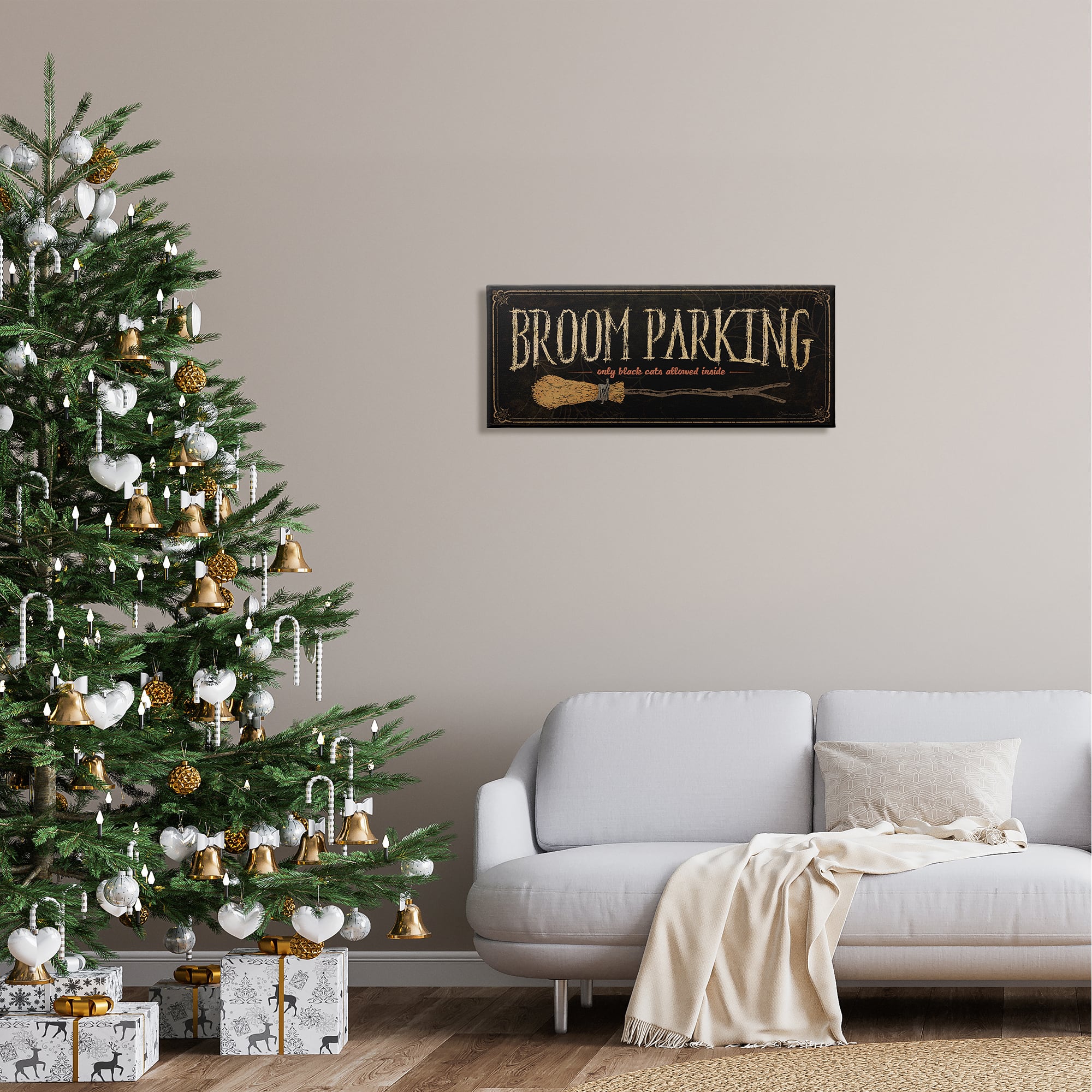 Stupell Industries Broom Parking Black Cats Allowed Canvas Wall Art